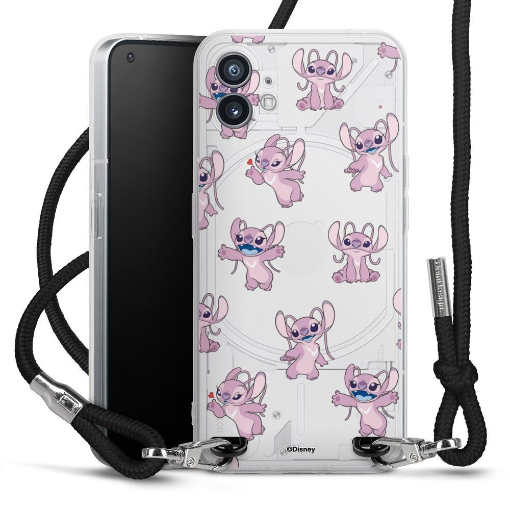 DeinDesign Handyhülle Lilo & Stitch Engel Disney Angel Faces Pattern Transparent, Nothing Phone 1 Handykette Hülle mit Band Case zum Umhängen