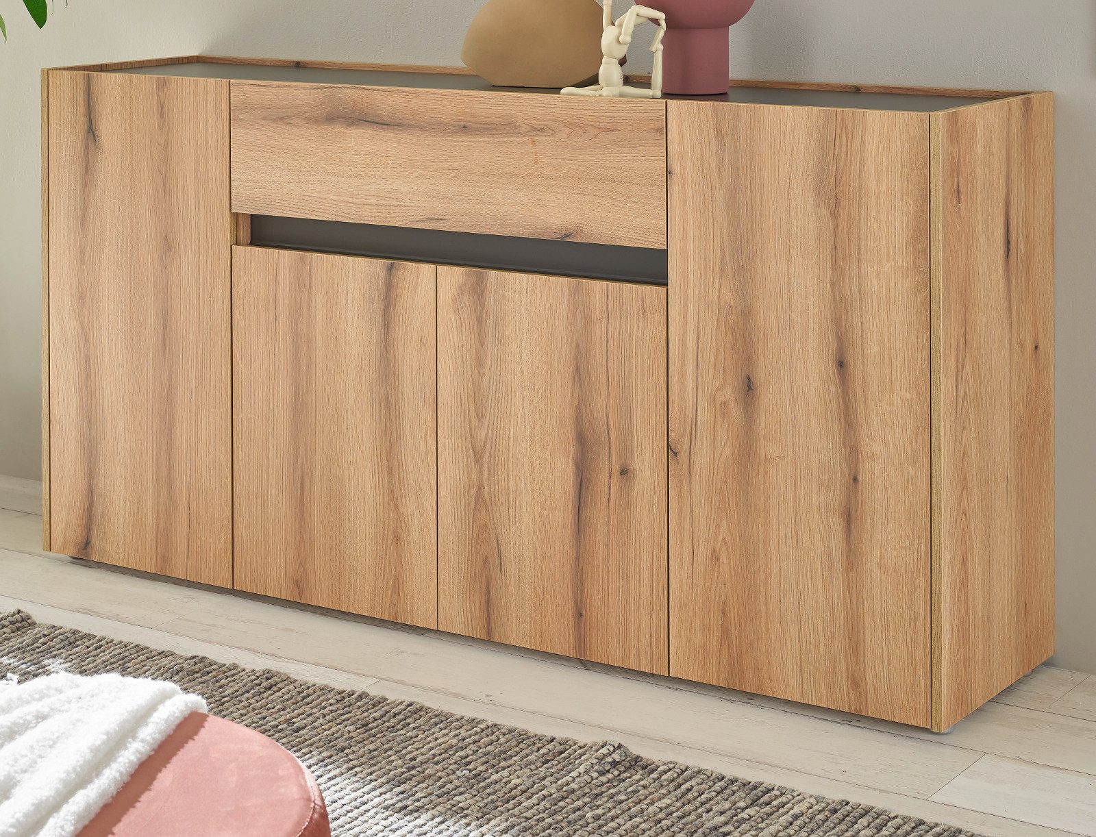 Furn.Design Sideboard Center (Anrichte in Evoke Eiche mit grau, 170 x 87 cm), 4-türig