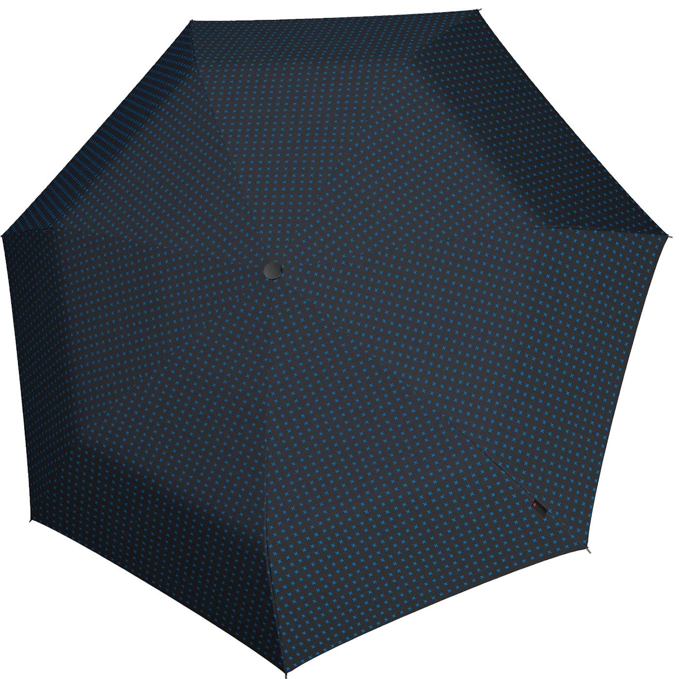 Taschenregenschirm leichte, kompakte - Knirps® Mini X1 Super 2Cross, kleine, mit der Begleiter blau ecorepel-Technologie