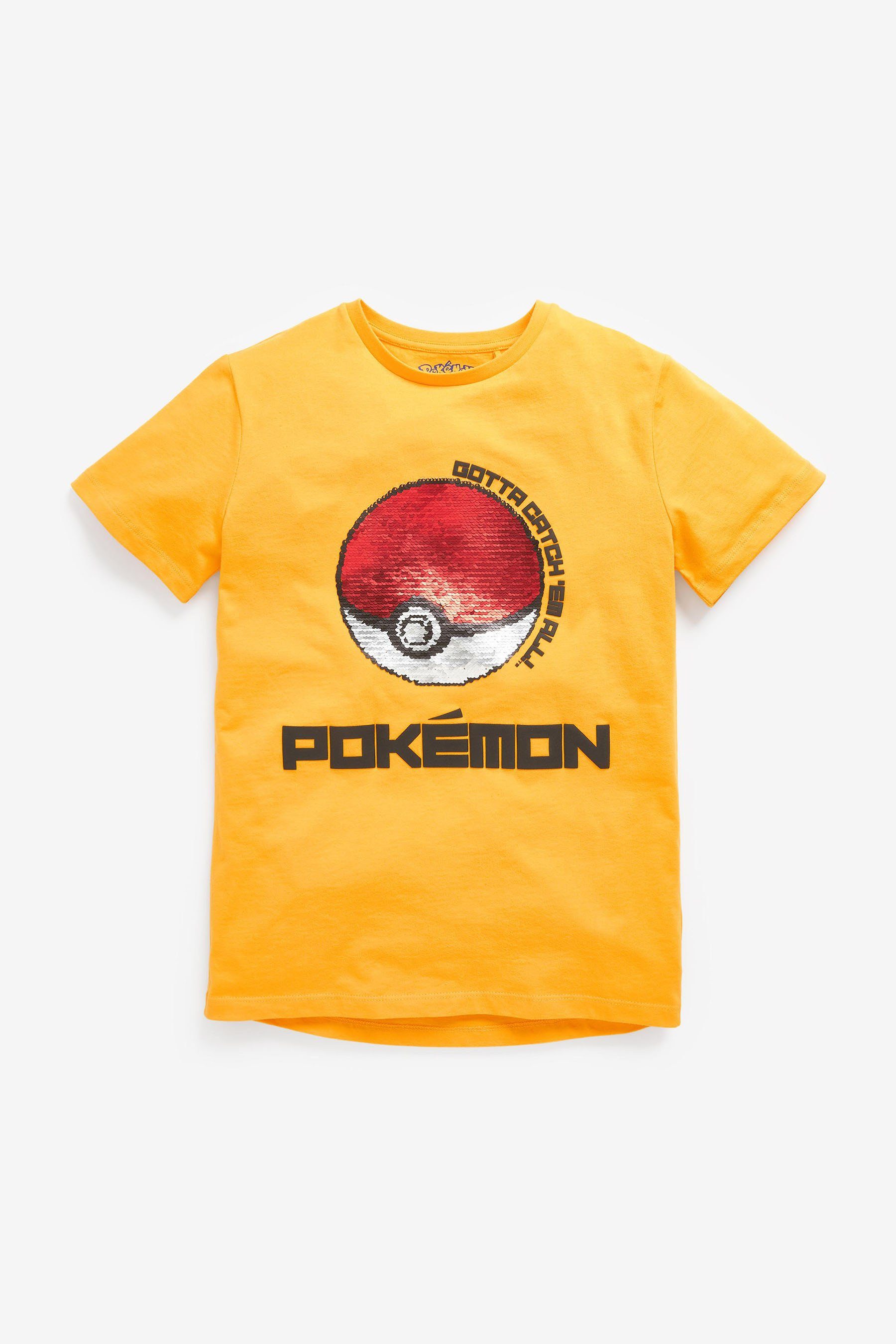 Next T-Shirt T-Shirt von Minecraft mit Pailletten (1-tlg) Pokémon Yellow