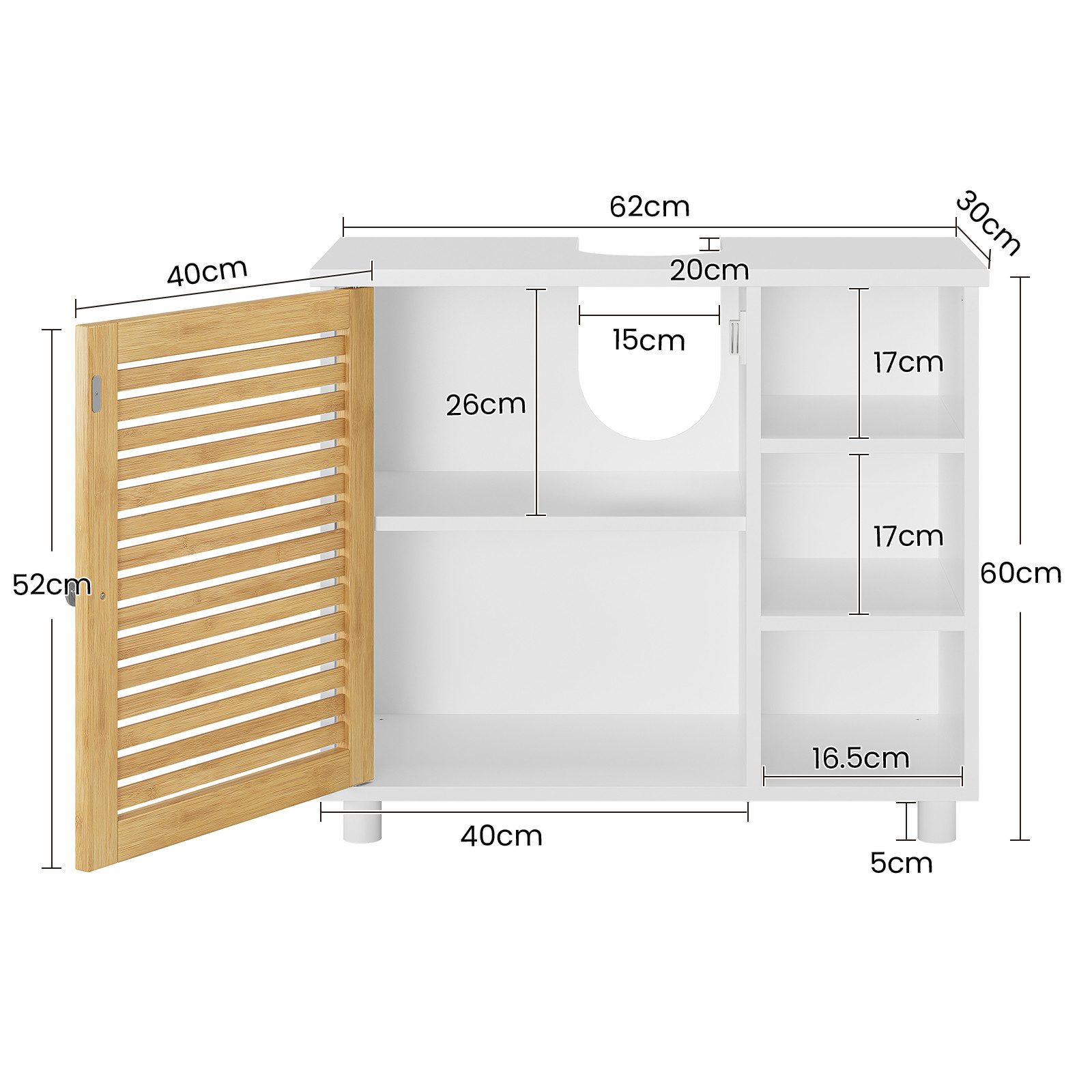 MSMASK Waschbeckenunterschrank Badezimmerschrank Unterschrank Badschrank mi günstig online kaufen