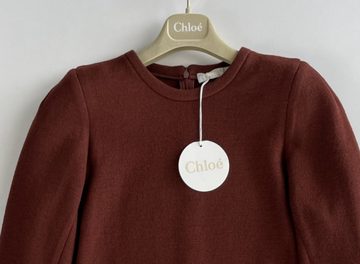 Chloé Strickpullover Chloé Women's Iconic Crewneck Washed Wool Jersey Zip Pullover Pulli Sw