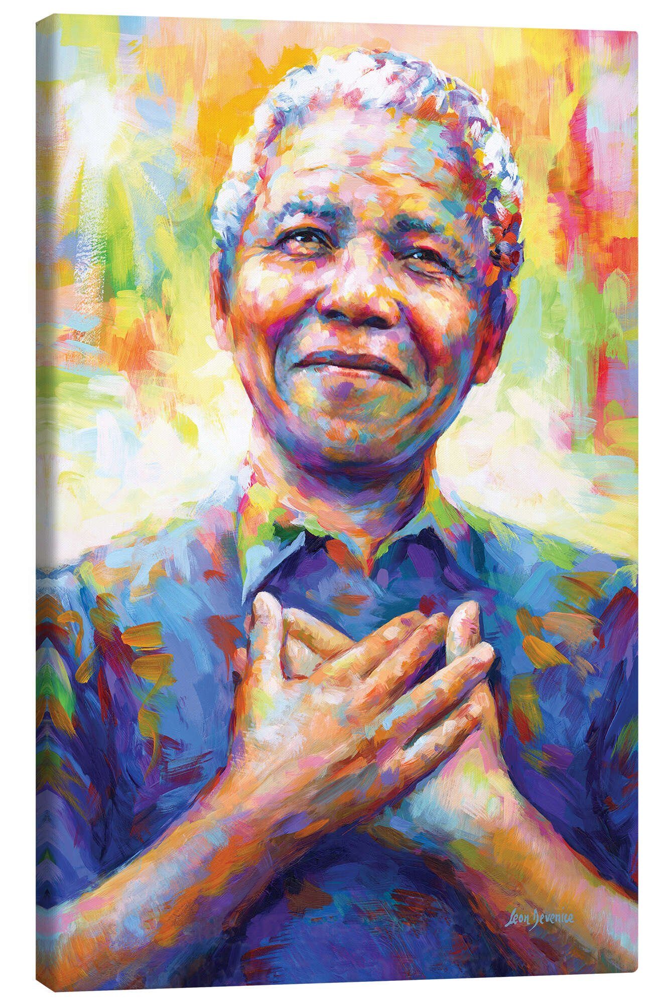 Posterlounge Wandbild Nelson Mandela Modernes Porträt, Leon Devenice, erhältlich als Poster, Leinwandbild, Wandsticker oder Acrylglasbild