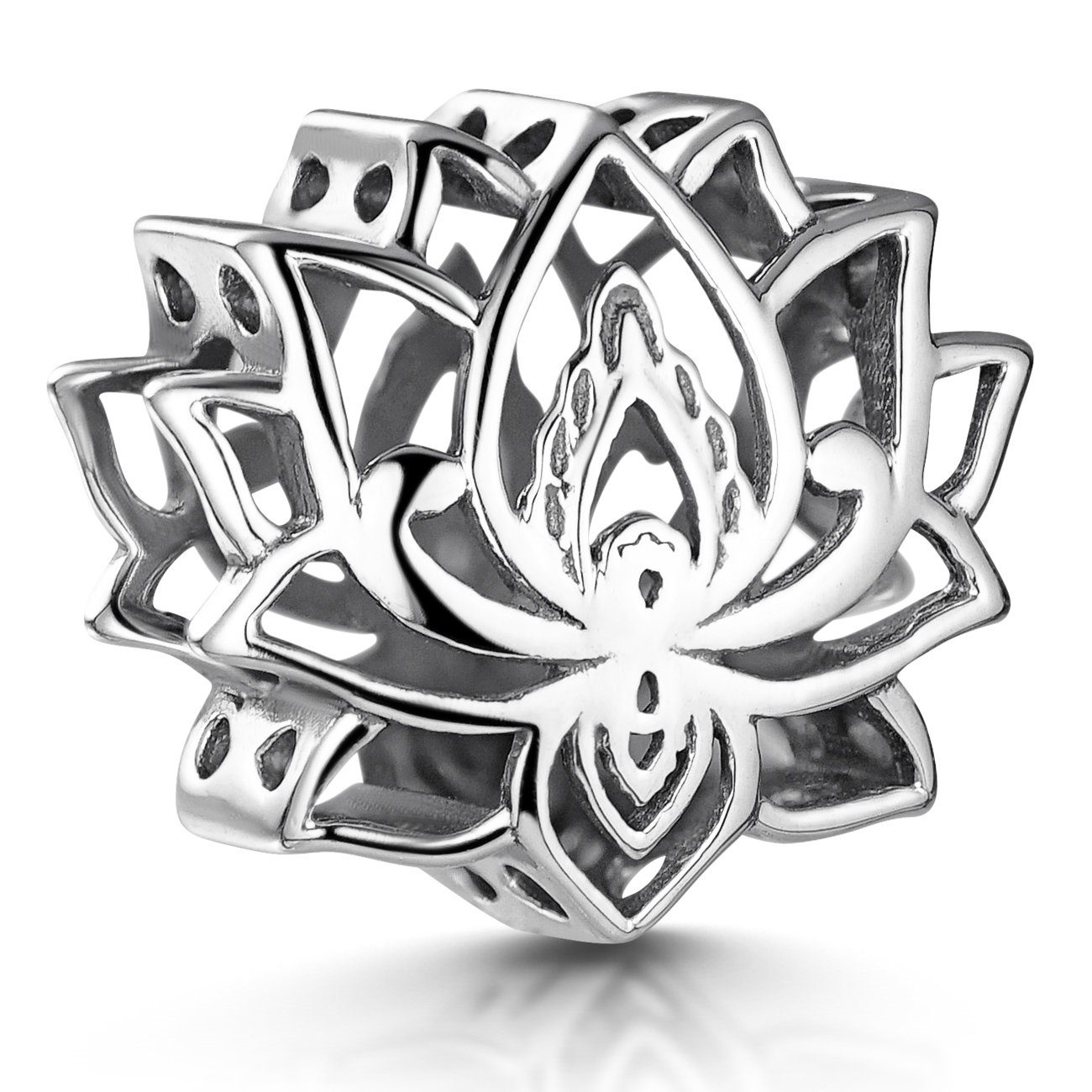 Materia Charm Blume Lotus / Lotusblüte 748, Bead aus 925 Sterling-Silber