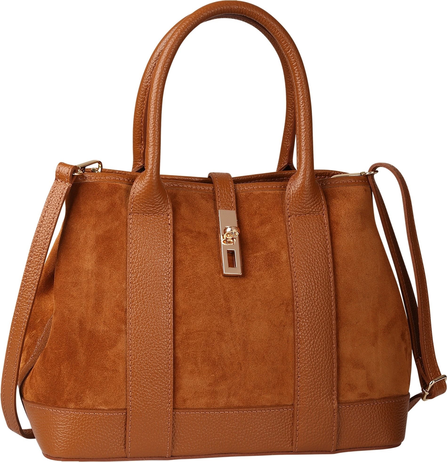Toscanto Schultertasche Toscanto Tasche tan, hellbraun (Schultertasche), Damen Schultertasche Leder, tan, hellbraun ca. 36cm x ca. 23cm