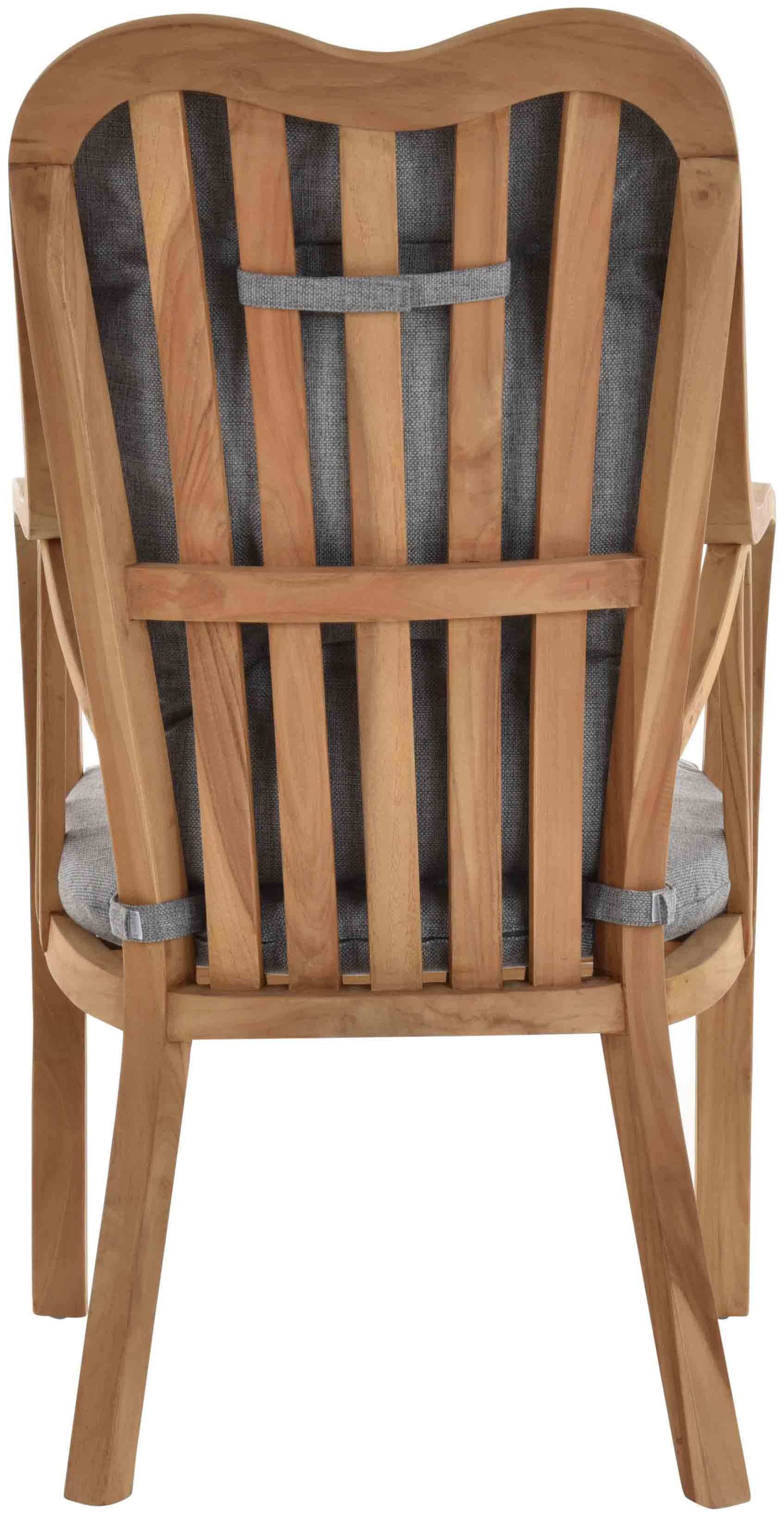 2er mit Sessel 2 (Harrison) Esszimmerstuhl Lehne Polster Stuhl Teak Krines Armlehne Holz Set (2er-Set, Esszimmerstuhl mit mit Teakstuhl Home Massiv St),
