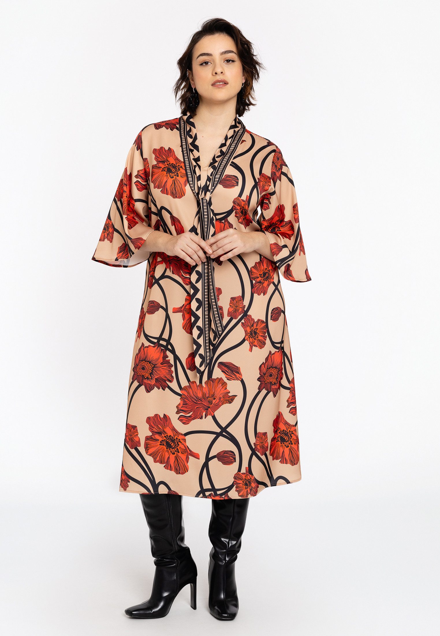 YOEK A-Linien-Kleid Damen Kleid mit Druck günstig online kaufen