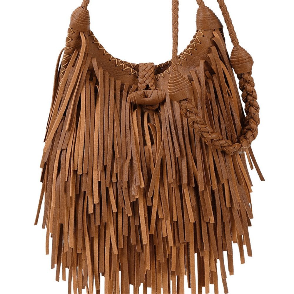 Handtasche Modische Damen Handtasche Einzelschulter Umhängetasche Quasten-Design