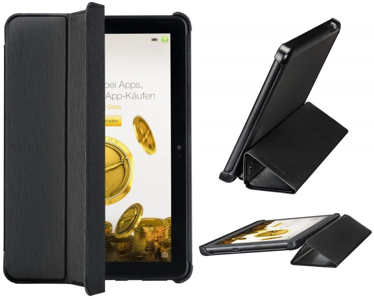 Hama Tablet-Hülle Smart Case Fold Tasche Cover Schutz-Hülle Black, Cover als flexibler schlanker Schutz mit Standfunktion