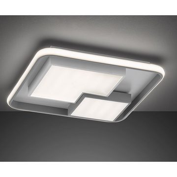 etc-shop LED Deckenleuchte, LED-Leuchtmittel fest verbaut, Warmweiß, LED Deckenleuchte dimmbar über Schalter weiß grau