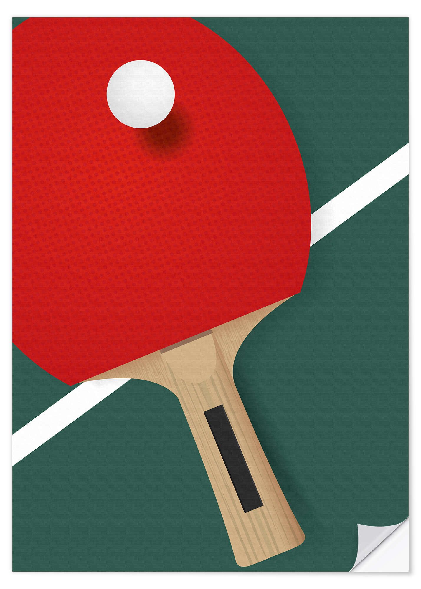 Posterlounge Wandfolie Editors Choice, Tischtennis - minimalistisch, Illustration