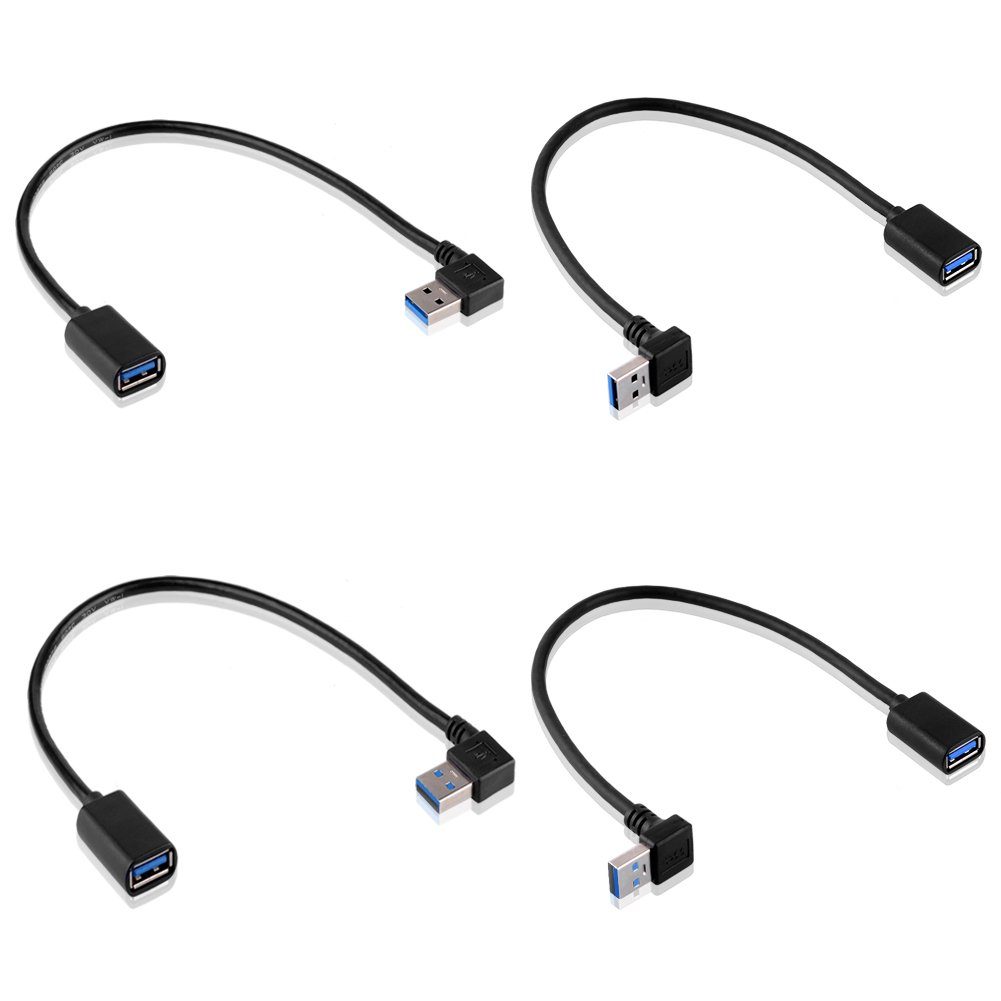 euroharry 4 x USB 3.0 Modell - L/T Winkel Adapter - 90° Grad Computer-Kabel