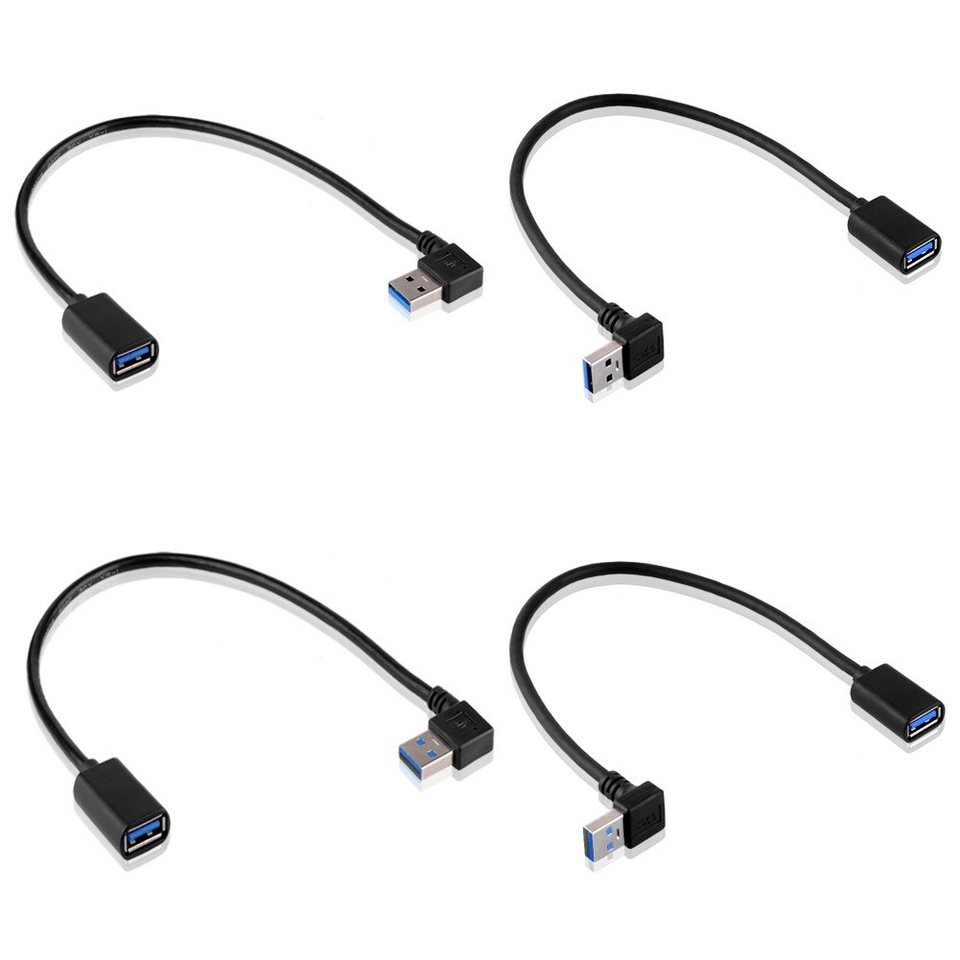 euroharry 4 x USB 3.0 Modell - L/T Winkel Adapter - 90° Grad