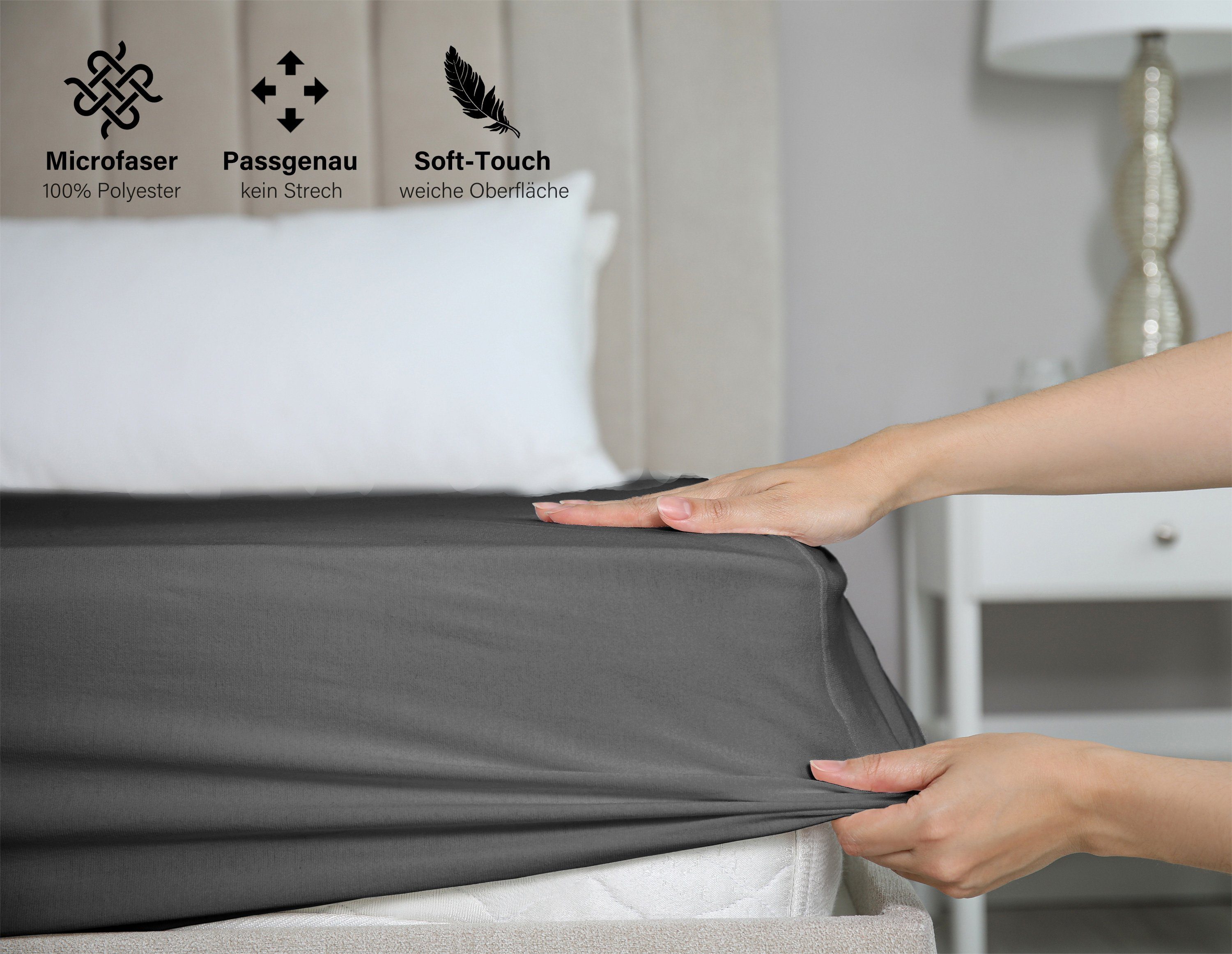 Beautex Spannbettlaken Mikrofaser Spannbetttuch Bettlaken, Premium günstig online kaufen