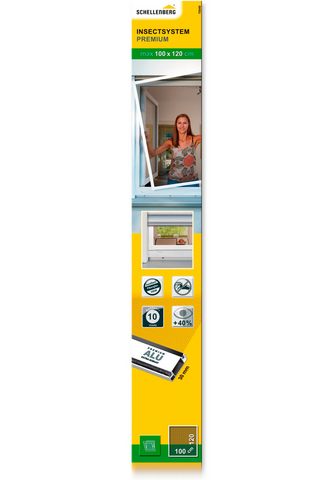 SCHELLENBERG Insektenschutz-Fensterrahmen Fliegengitter langas Premium (Rinkinys 1-St) su grotelės iš Aliumininis in anthrazit ir weiß 100 x 120 cm