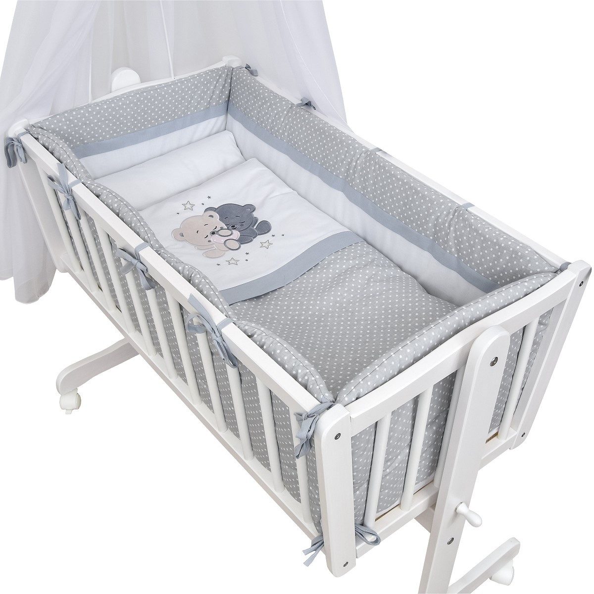 Baby-Delux Stubenbett Babywiege Komplettset, Schaukelwiege Weiß günstig online kaufen