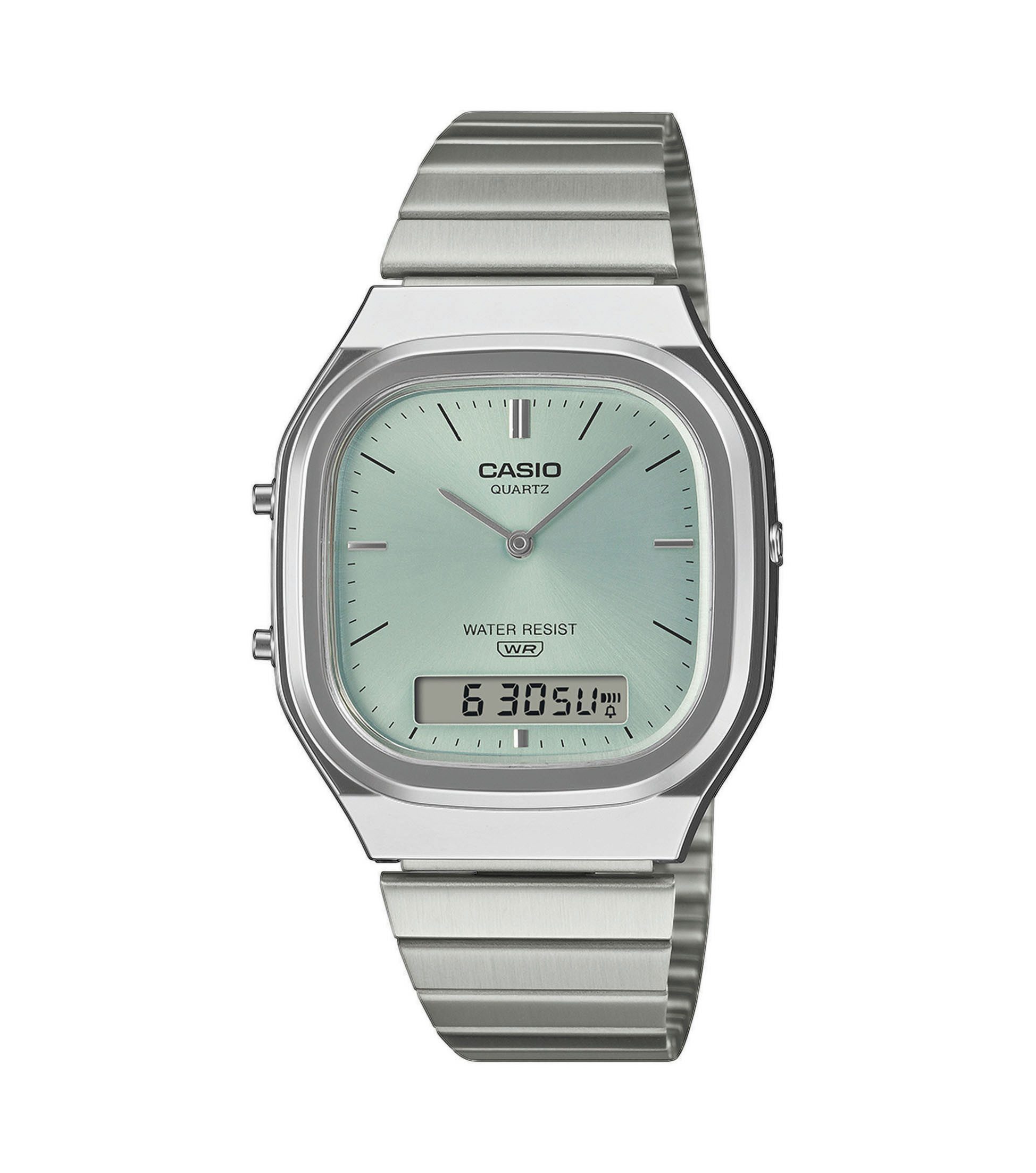 CASIO VINTAGE Chronograph AQ-240E-2AEF, Quarzuhr, Armbanduhr, Damenuhr, Herrenuhr, Edelstahlarmband, analog
