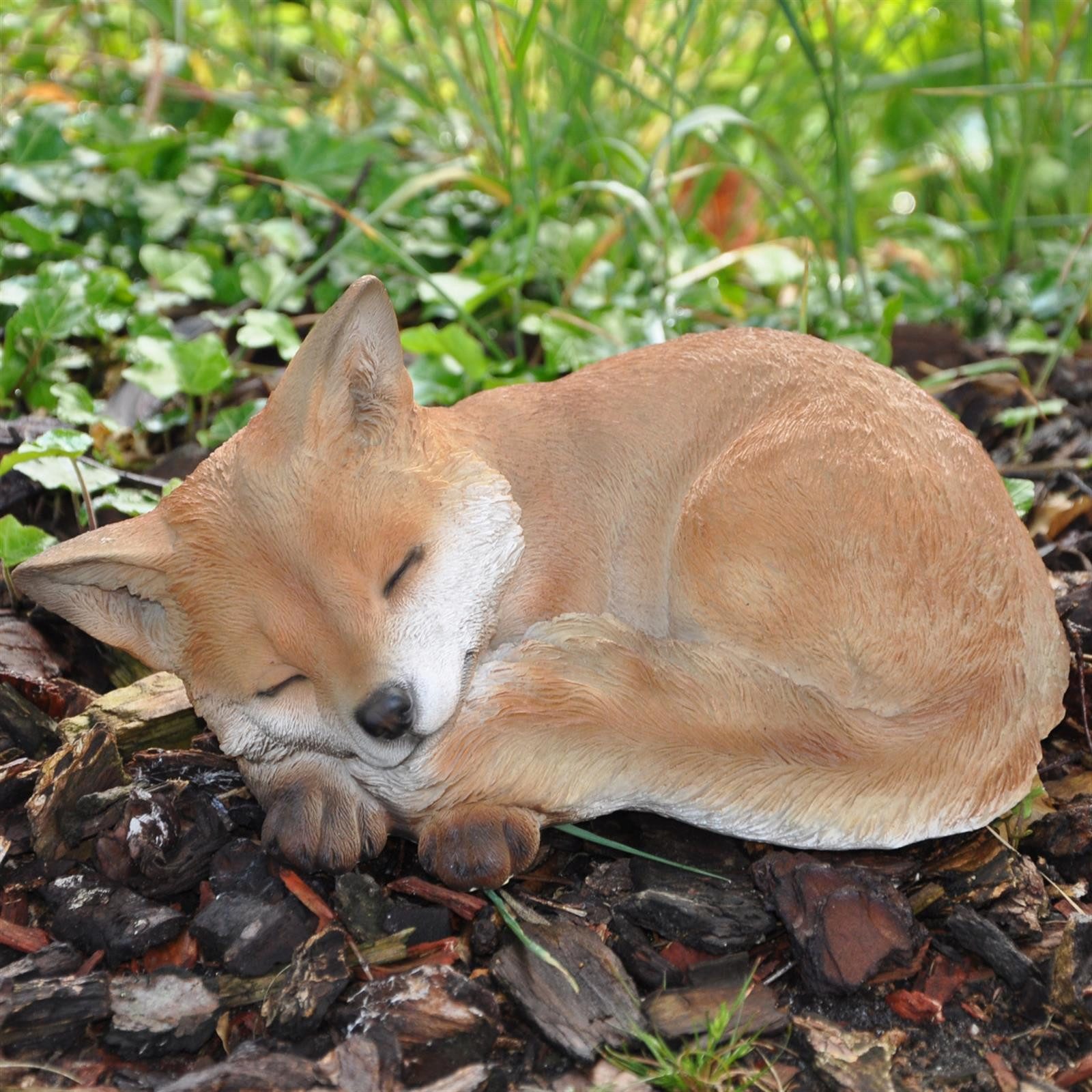 dazikemo Gartenfigur Dekofigur Gartenfigur schlafender Fuchs – Bild 2 von 5