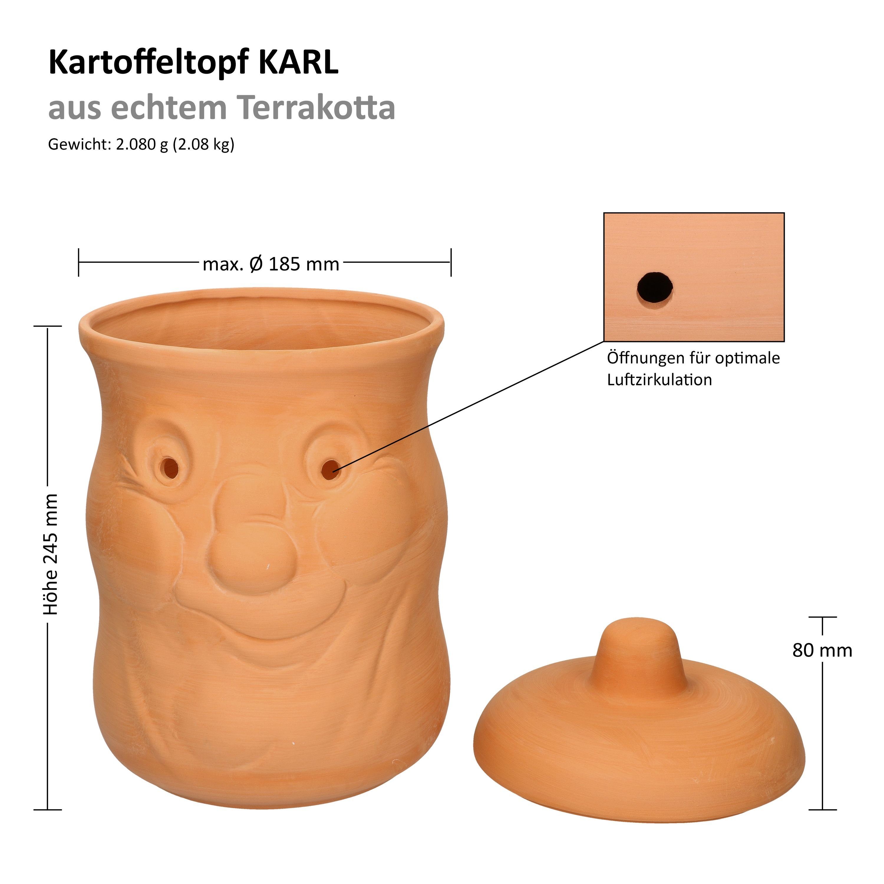 MamboCat Vorratsglas Steingut Terrakotta, Kartoffeltopf Karl