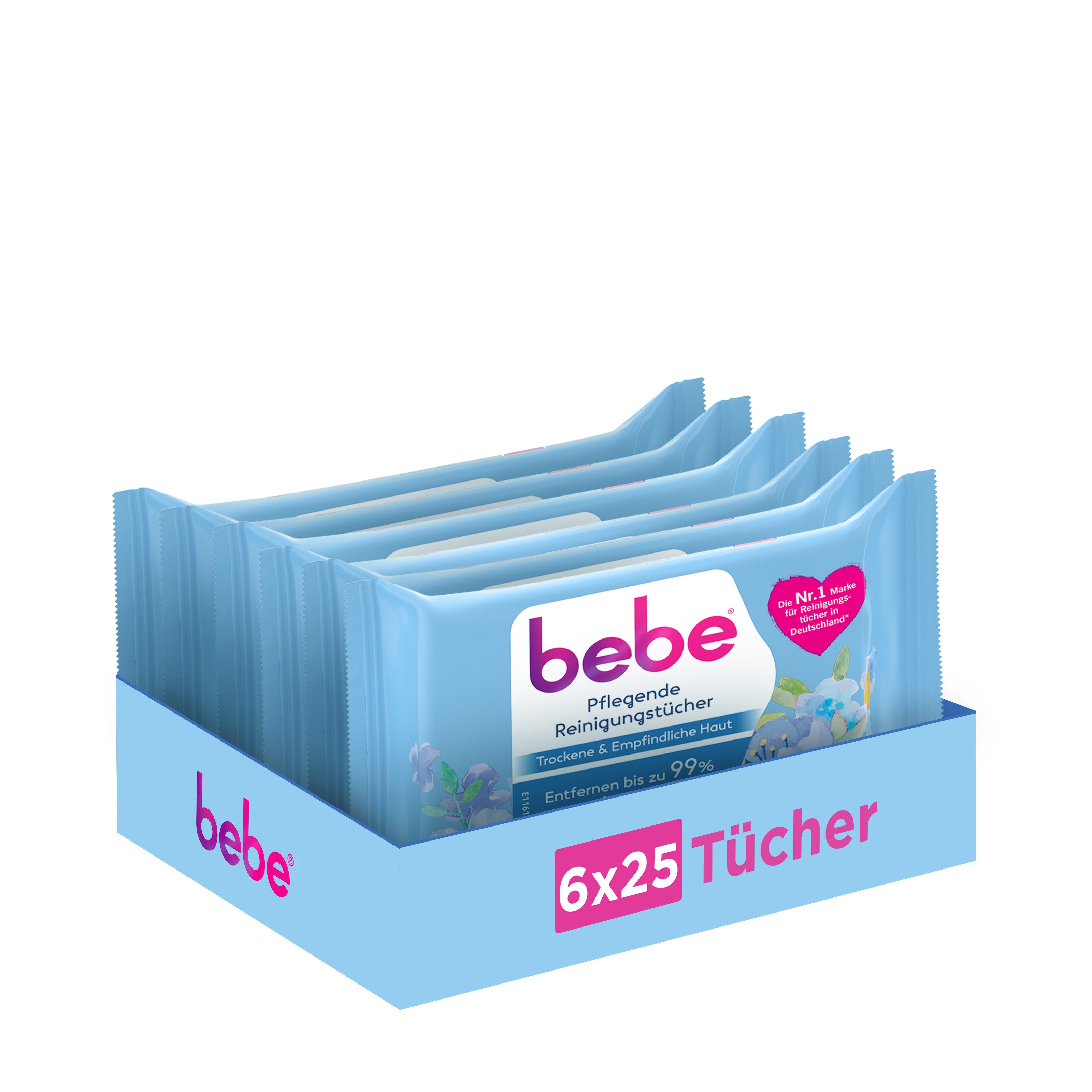 bebe Gesichtsreinigungstücher Pflegende Reinigungstücher 6er-Pack (6x 25 St)