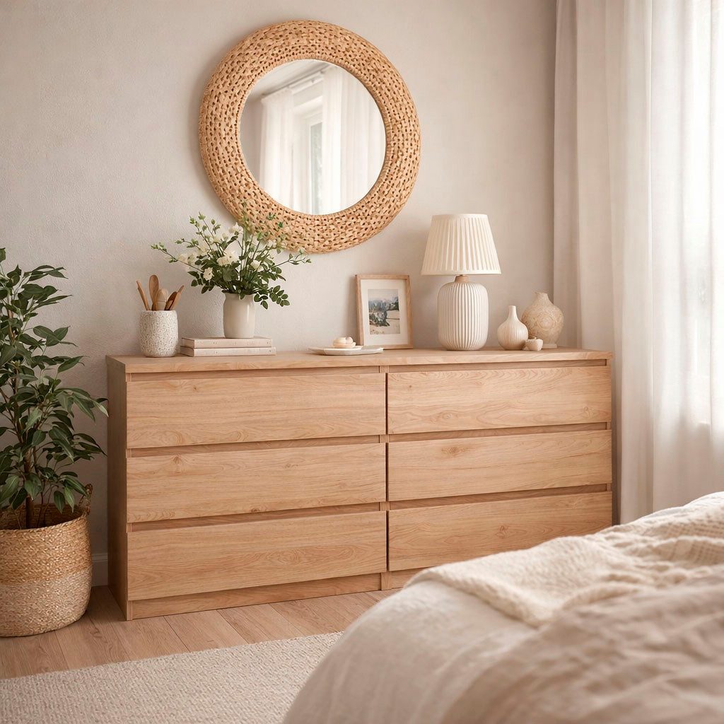 Home affaire Kommode Naia, 6 Schubladen im skandinavischen Design, Breite 158 cm, Viel Stauraum mit griffloser Front, in mehreren Farben