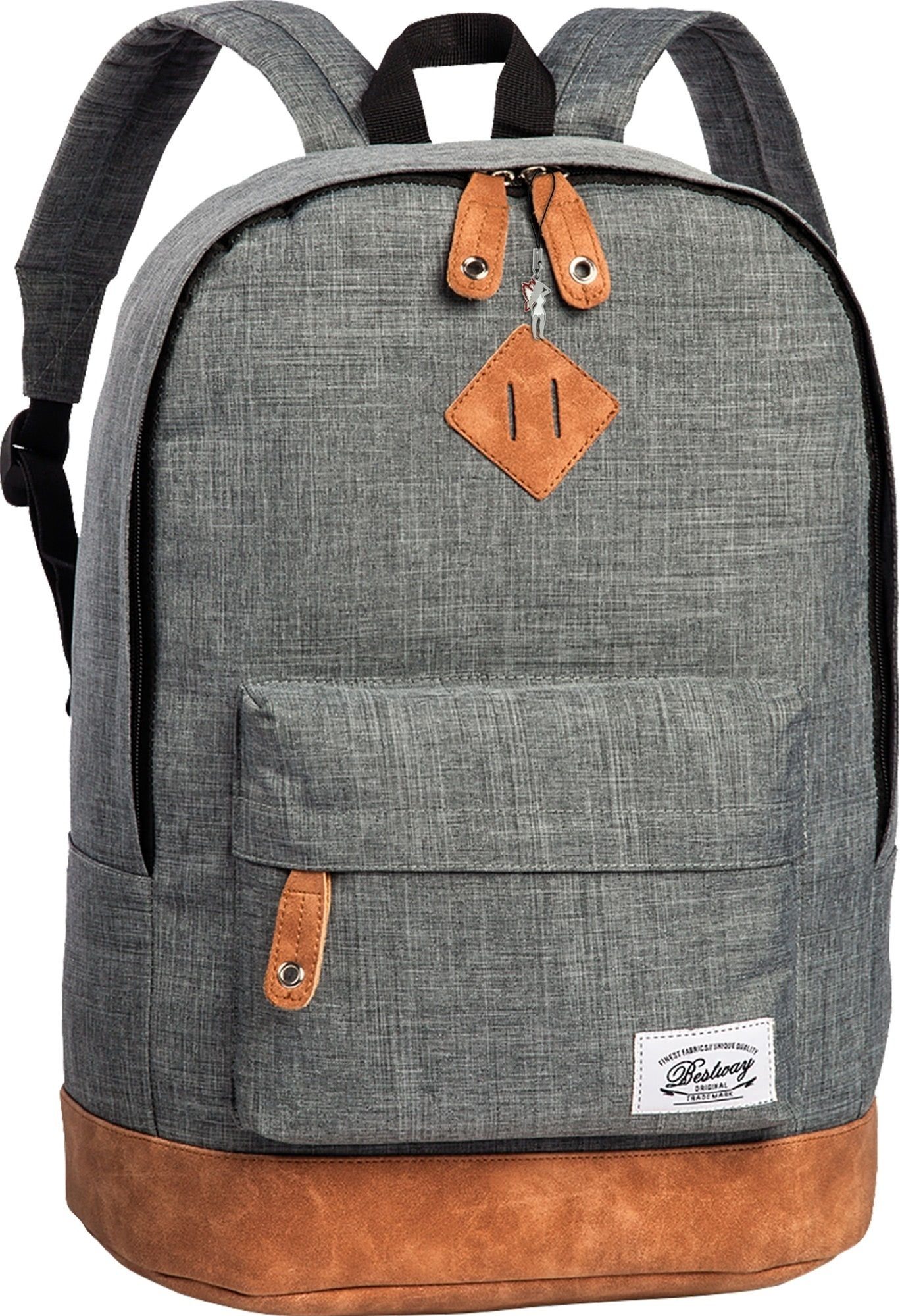 fabrizio® Freizeitrucksack Bestway grauer unisex Polyester, Freizeitrucksack, Businessrucksack Cityrucksack Damen Jugend, ca. grau 43cm (Freizeitrucksack)