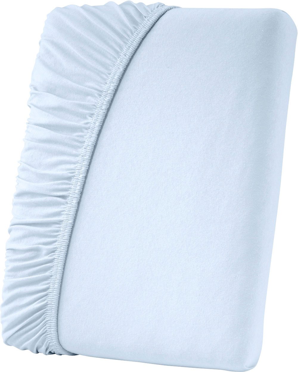 Primbausch Spannbettlaken, Jersey, Gummizug: rundum, Fein-Jersey Spannleintuch aus 100% Baumwolle