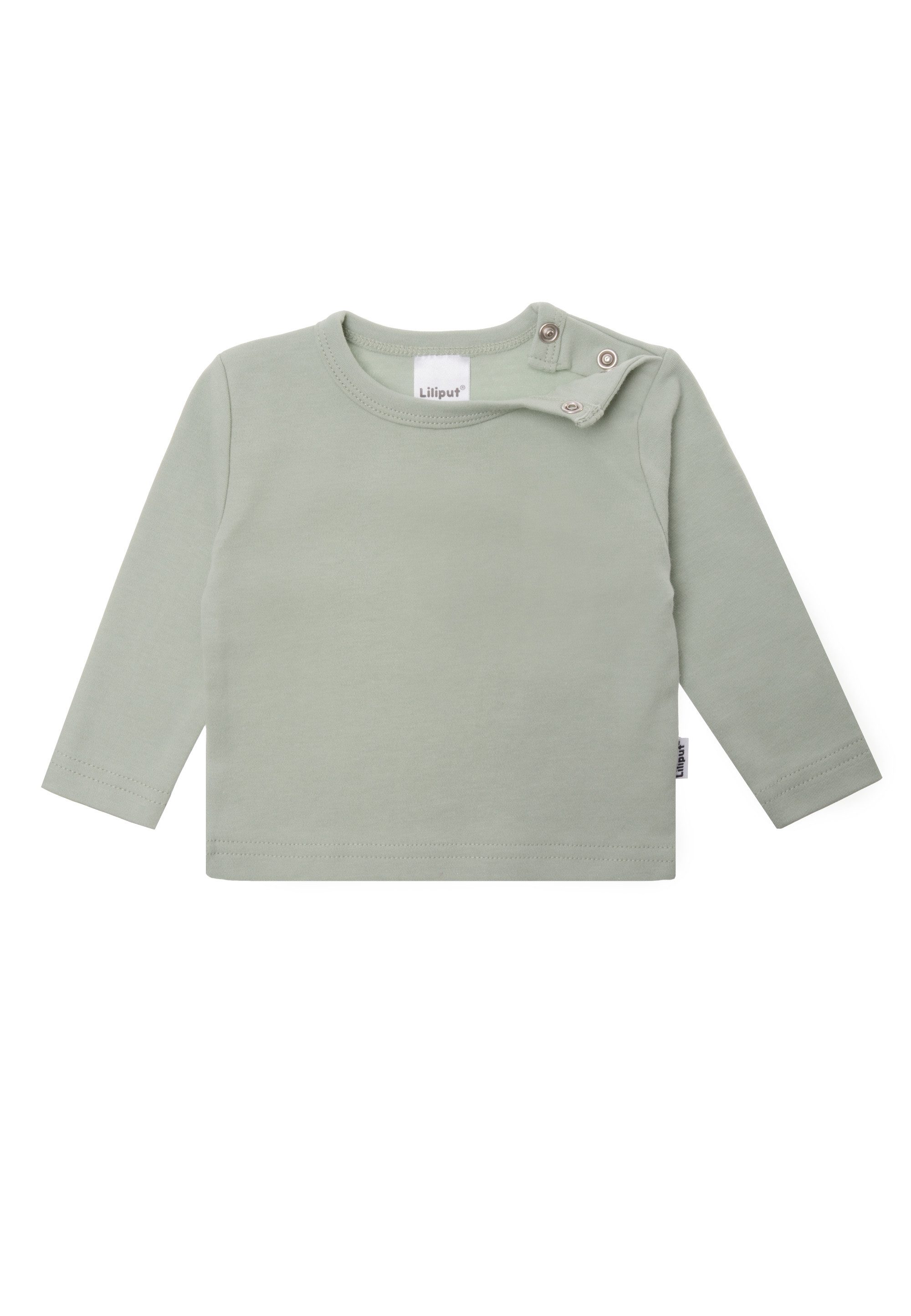 Liliput Langarmshirt weiß, schilf und rosé mit Druckknöpfen auf der Schulter