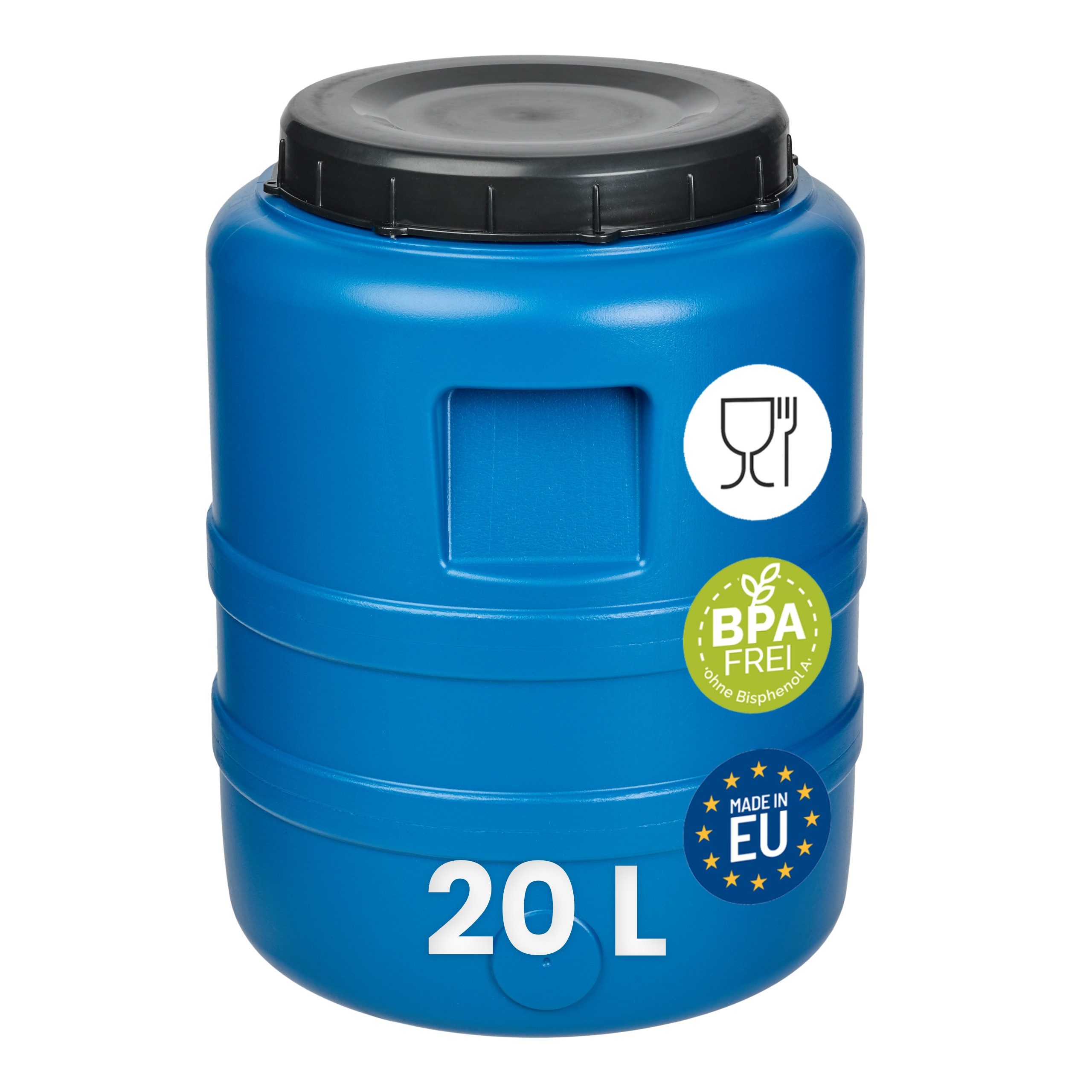 Garronda Regentonne 20 L Weithalsfass aus HDPE Kunststofffass und Wasserbehälter GD-0186, 20 l, (1-tlg., ohne Hahn)