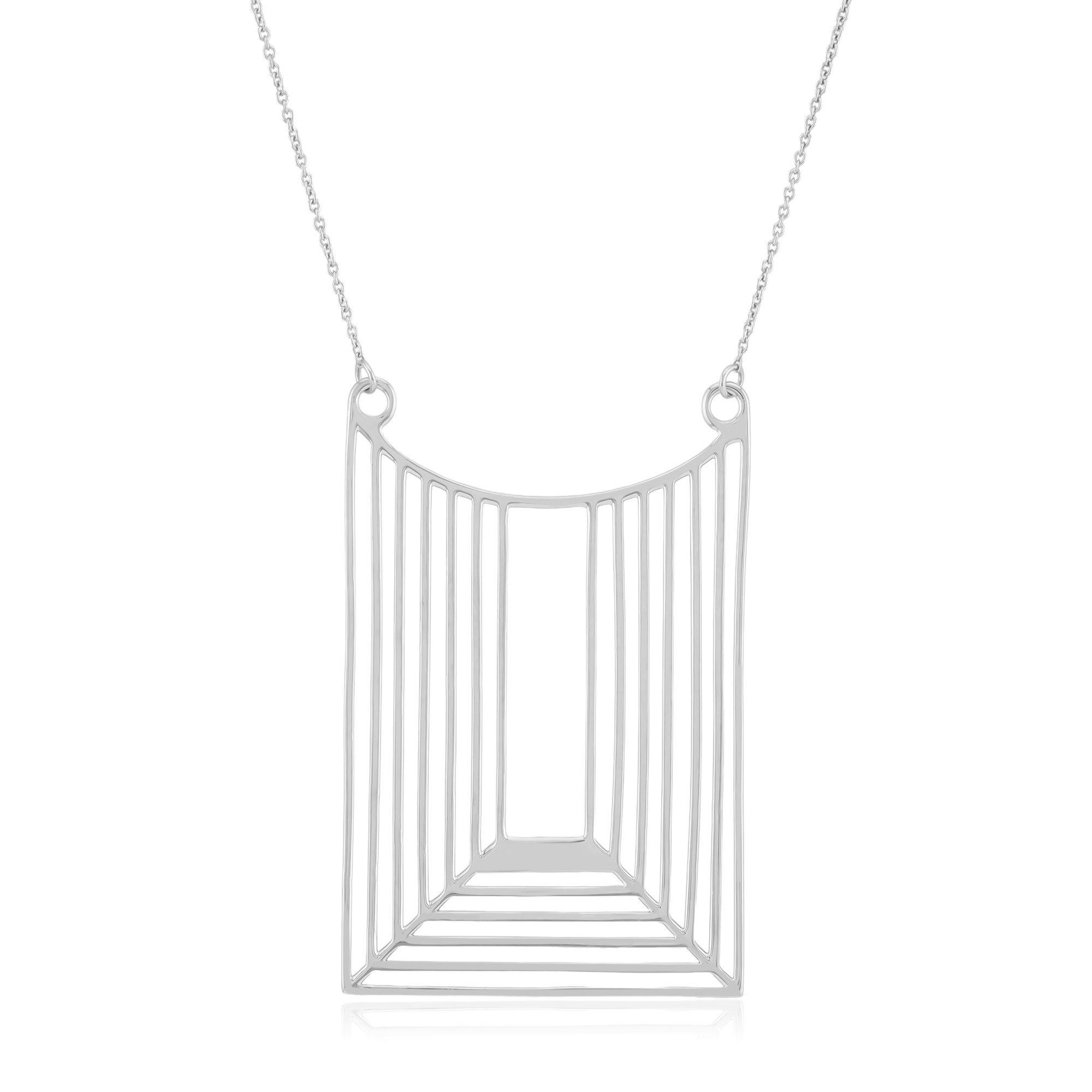 Cavill Silberkette Cavill 925 Sterlingsilber Halskette mit platin Anhänger 46x29 mm (1-tlg)