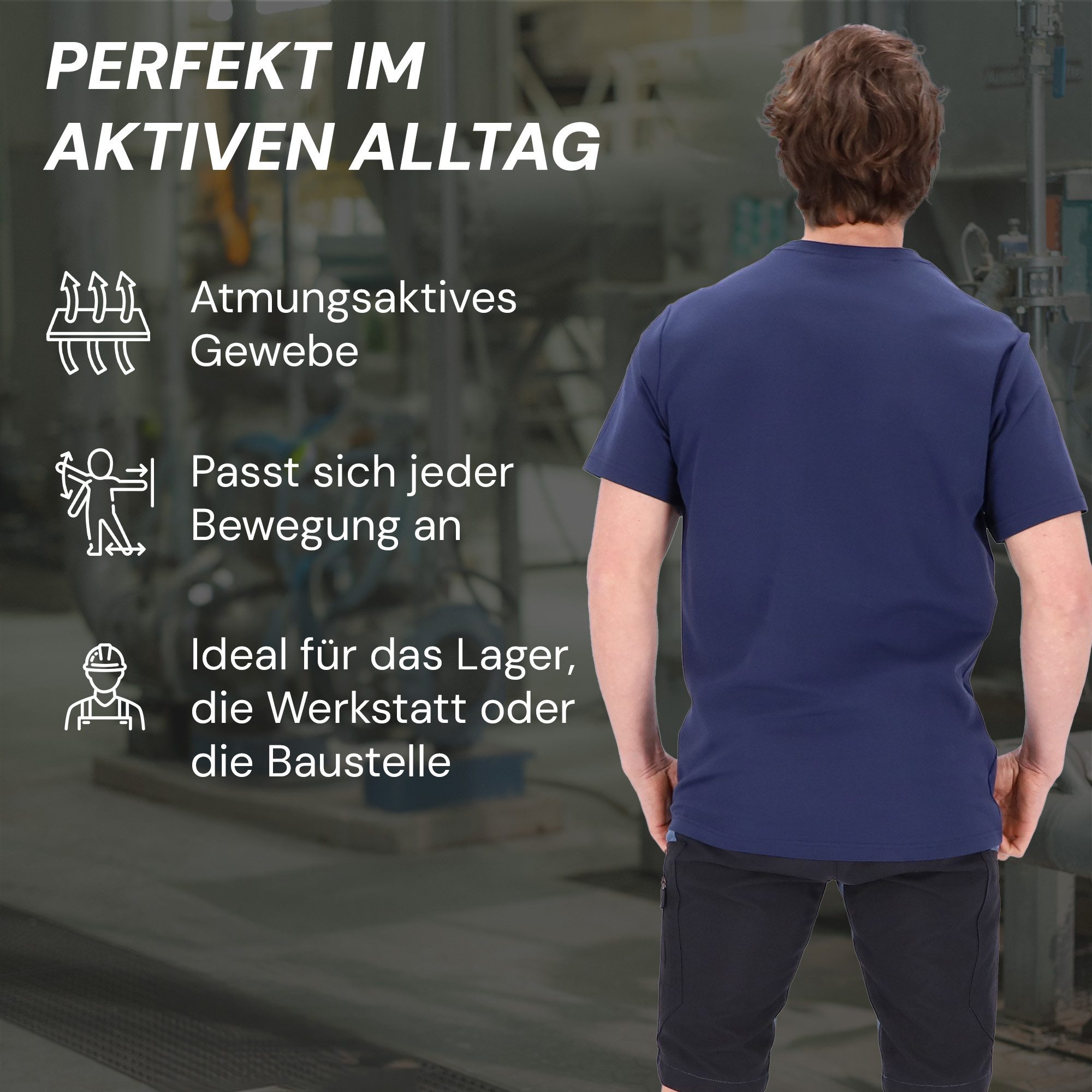 PUMA Workwear T-Shirt ADVANCED Arbeitsshirt - Herren Shirt mit Brusttasche - Utility Fach Strapazierfähiges und atmungsaktives Gewebe, für Handwerk und Logistik – Bild 4 von 5
