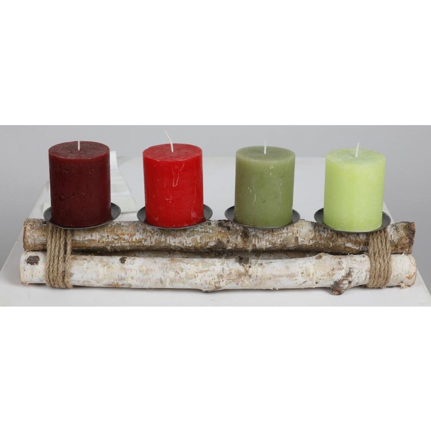 BURI Kerzenständer 6x Ständer Kerzenhalter Birkenstamm Innendekoration Beleuch Teelichter