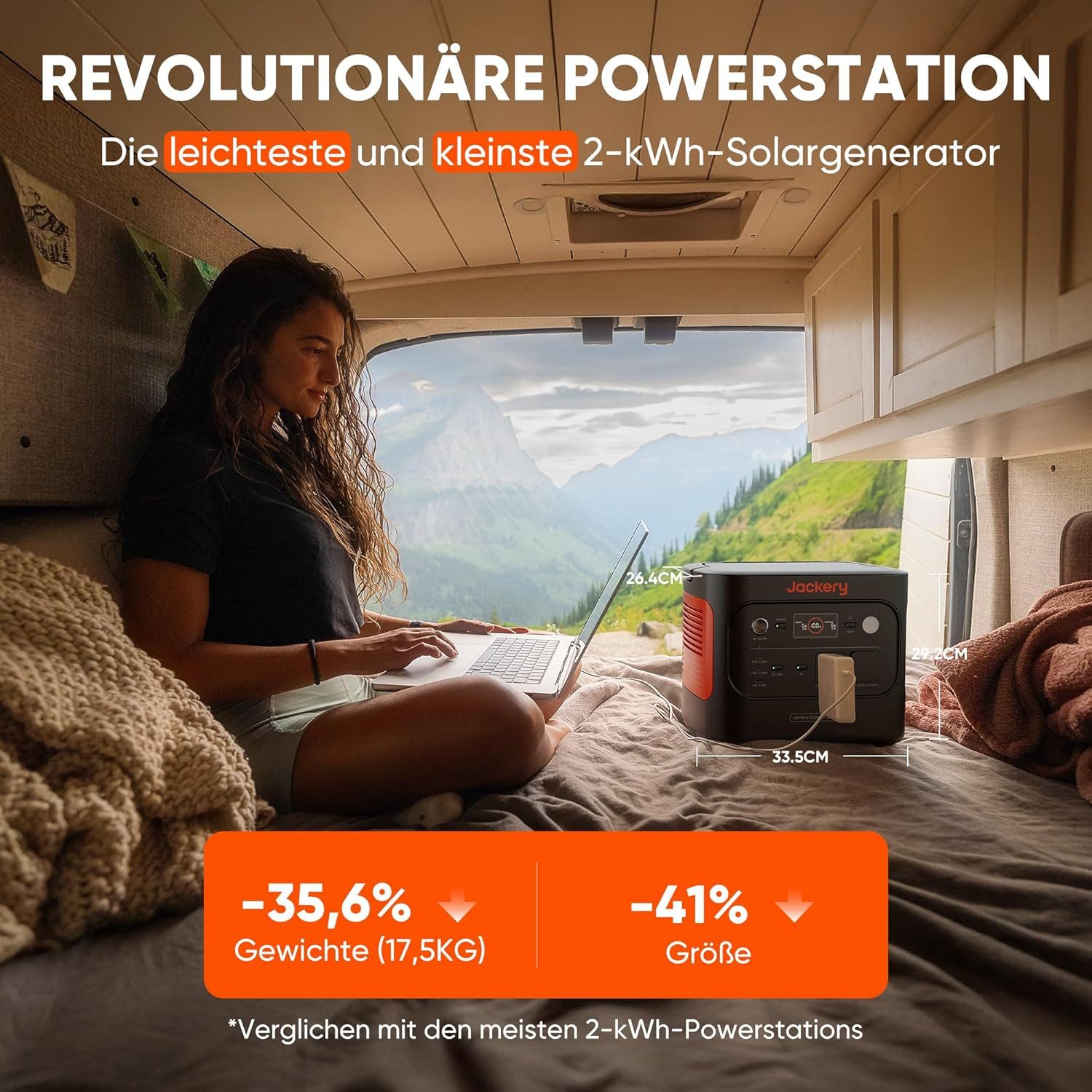 Jackery Solargenerator 2000 v2 tragbare Powerstation mit 2x200W Solarpanel, 2042Wh Solar Stomerzeuger mit 2200W Ausgang 45600 mAh (12, 230 V), LiFePO4 Batterie Schnellladung für Camping, Wohnmobil, Off-Grid
