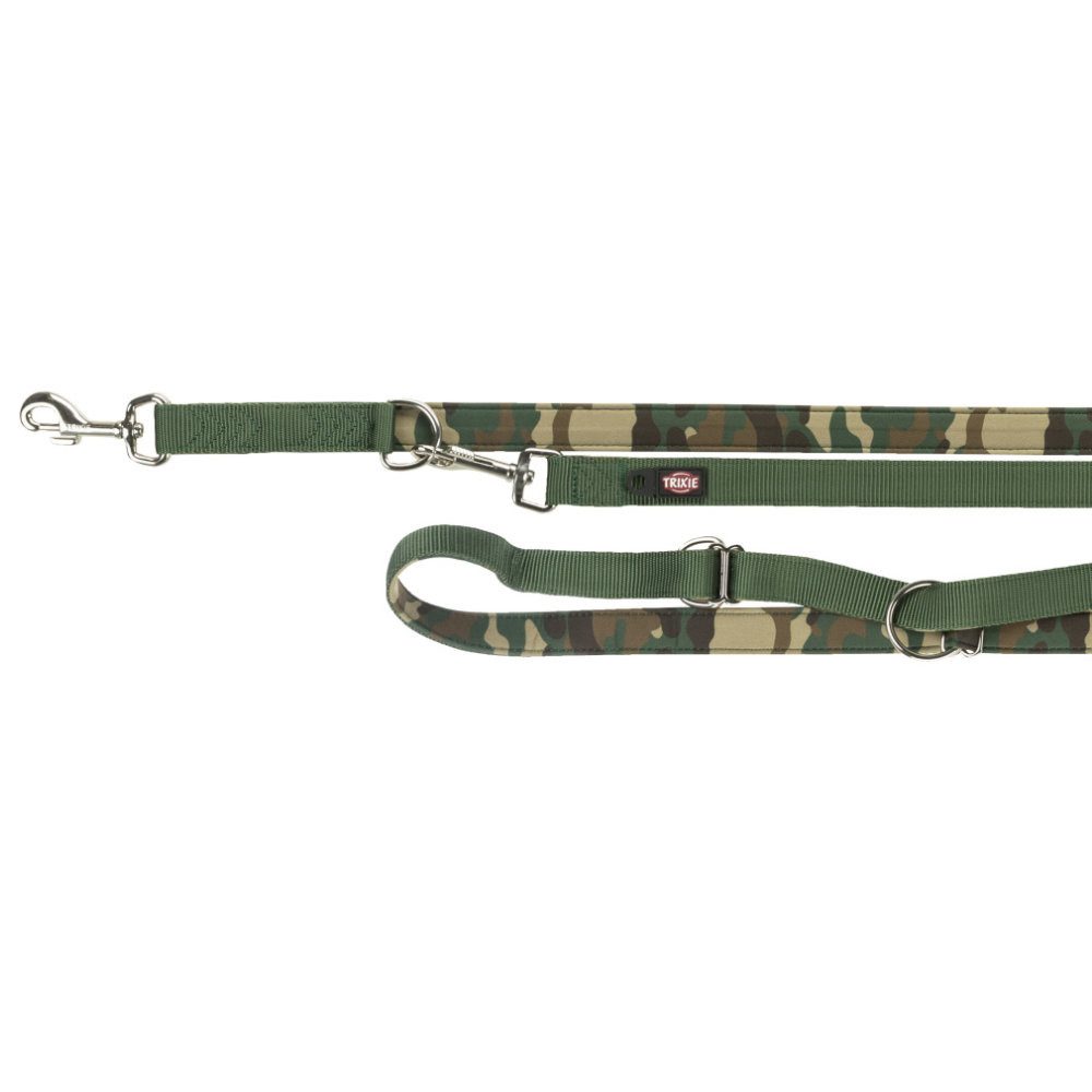 TRIXIE Hundeleine Premium Verlängerungsleine mit Neopren-Polsterung camouflage/waldgrü