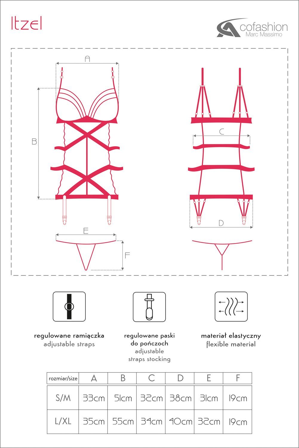 CoFashion Lingerie Corsage Strapshemdchen Itzel schwarz brustfrei mit Stapse (Set)