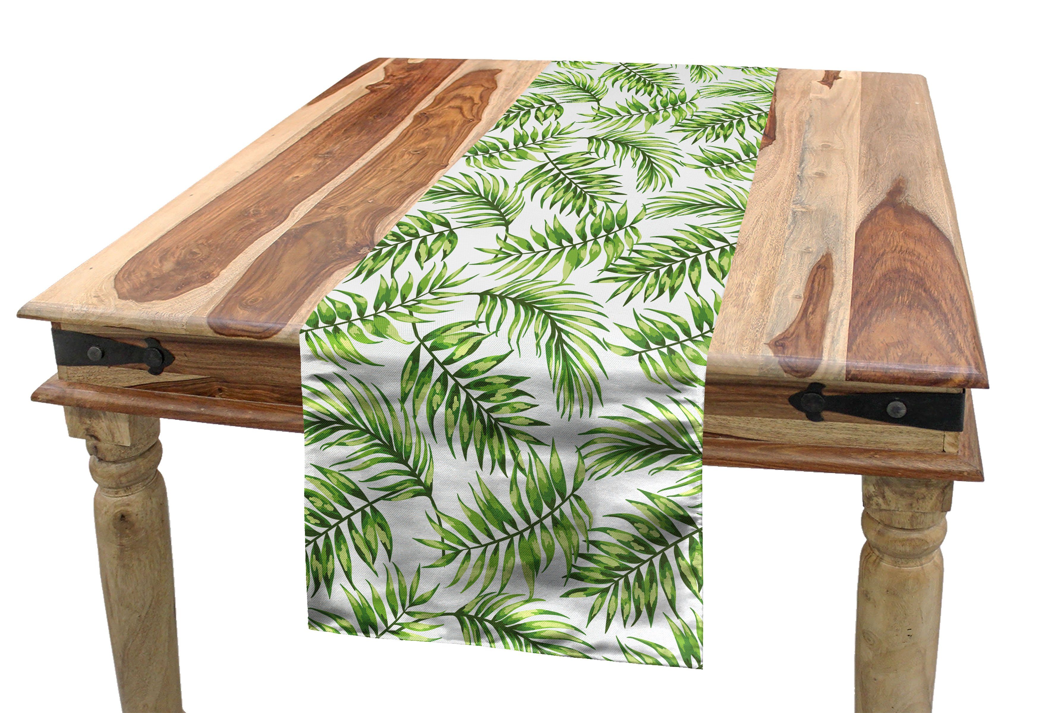 Abakuhaus Tischläufer Esszimmer Küche Rechteckiger Dekorativer Tischläufer, Palmblatt Exotische Baum Hawaiian