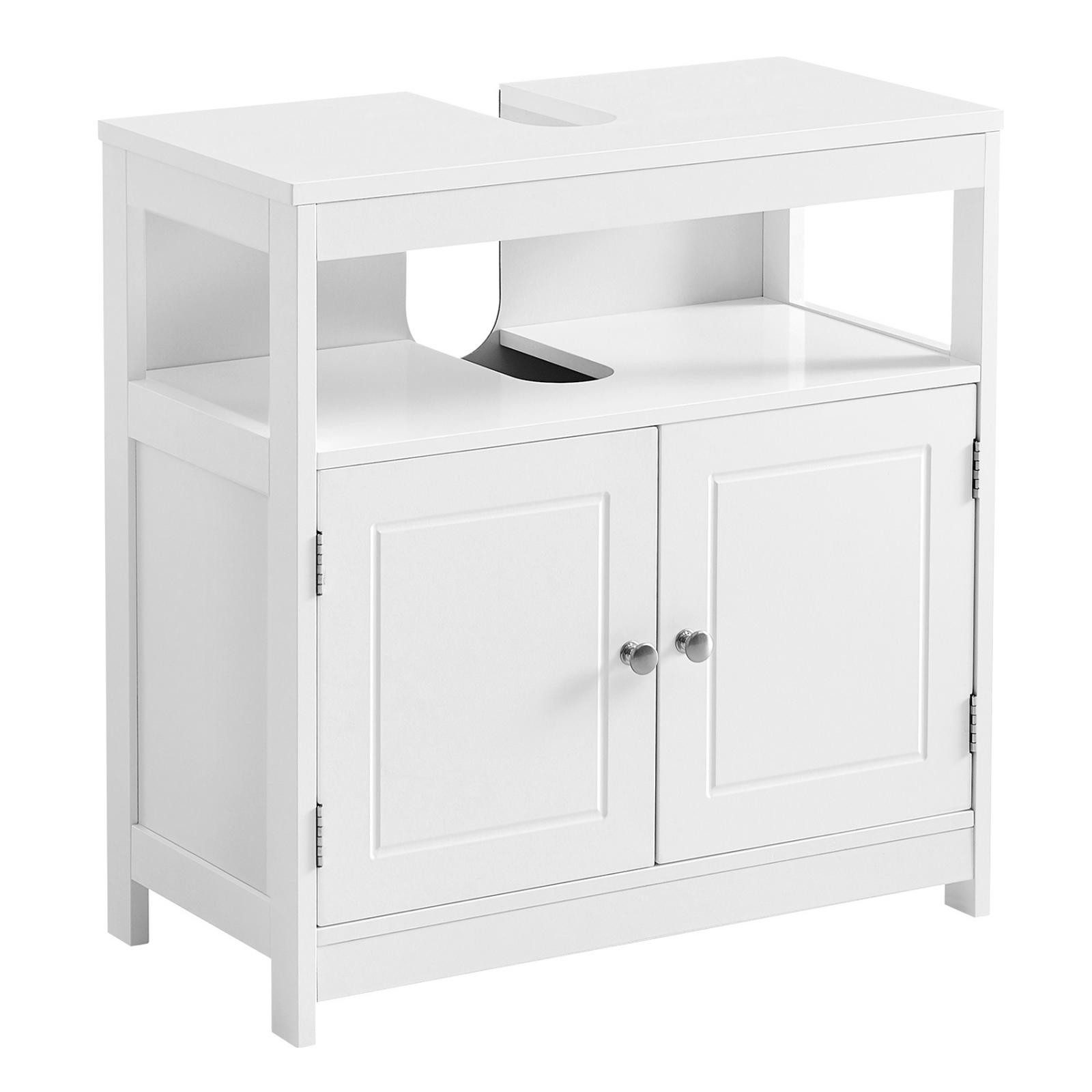VASAGLE Waschbeckenunterschrank Badezimmerschrank, Aufbewahrungsschrank mit 2 Türen 30 x 60 x 60 cm, modernes Design, offenes Fach, mit Griffen