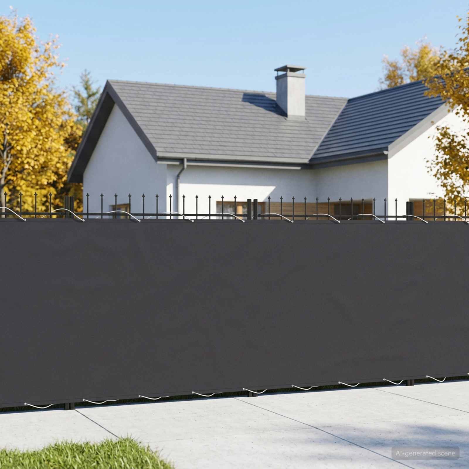 vidaXL Balkonsichtschutz Balkon Sichtschutz 180 x 400 cm Stoff mit PU-Beschichtung (1-St)