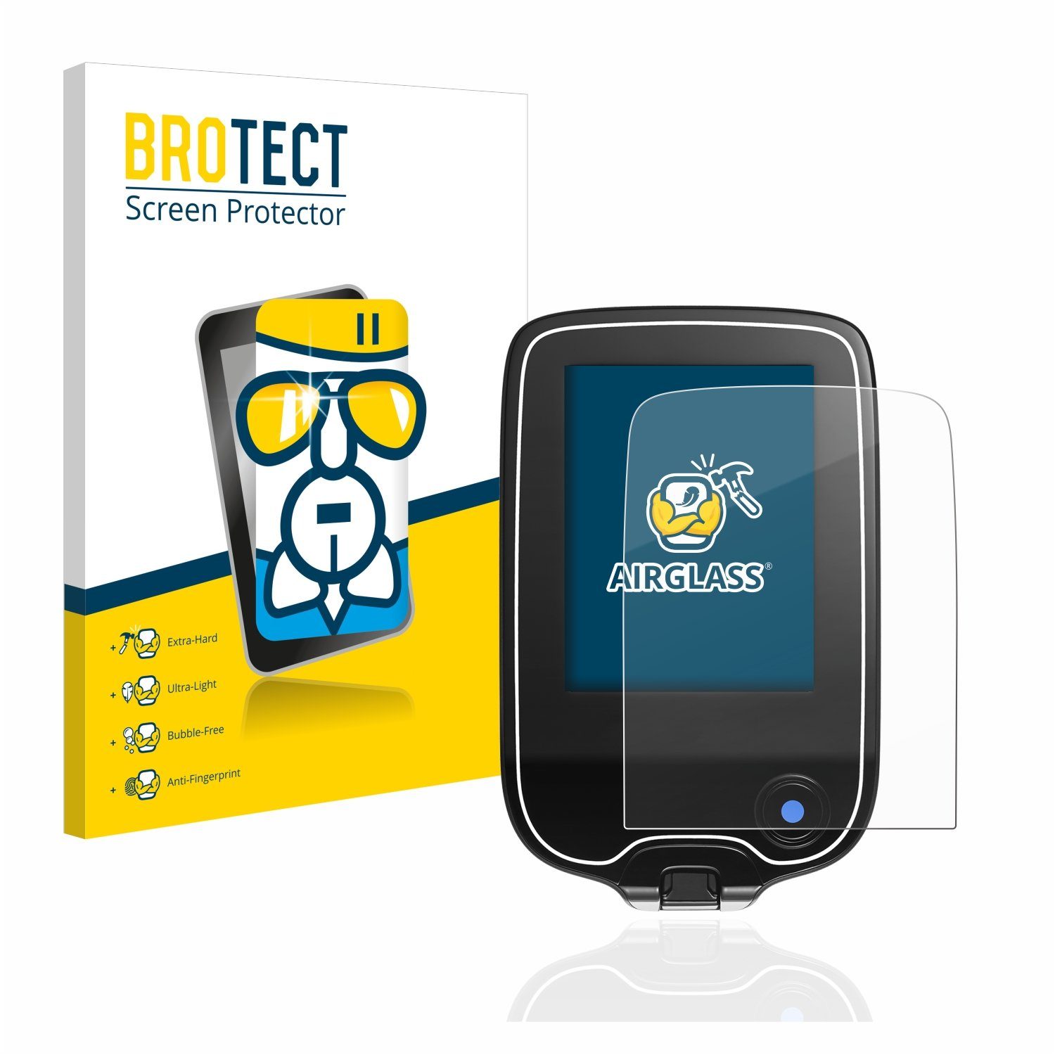 BROTECT Displayschutzglas Folie für Freestyle Libre, Schutzfolie Glas Panzer Display Schutz klar