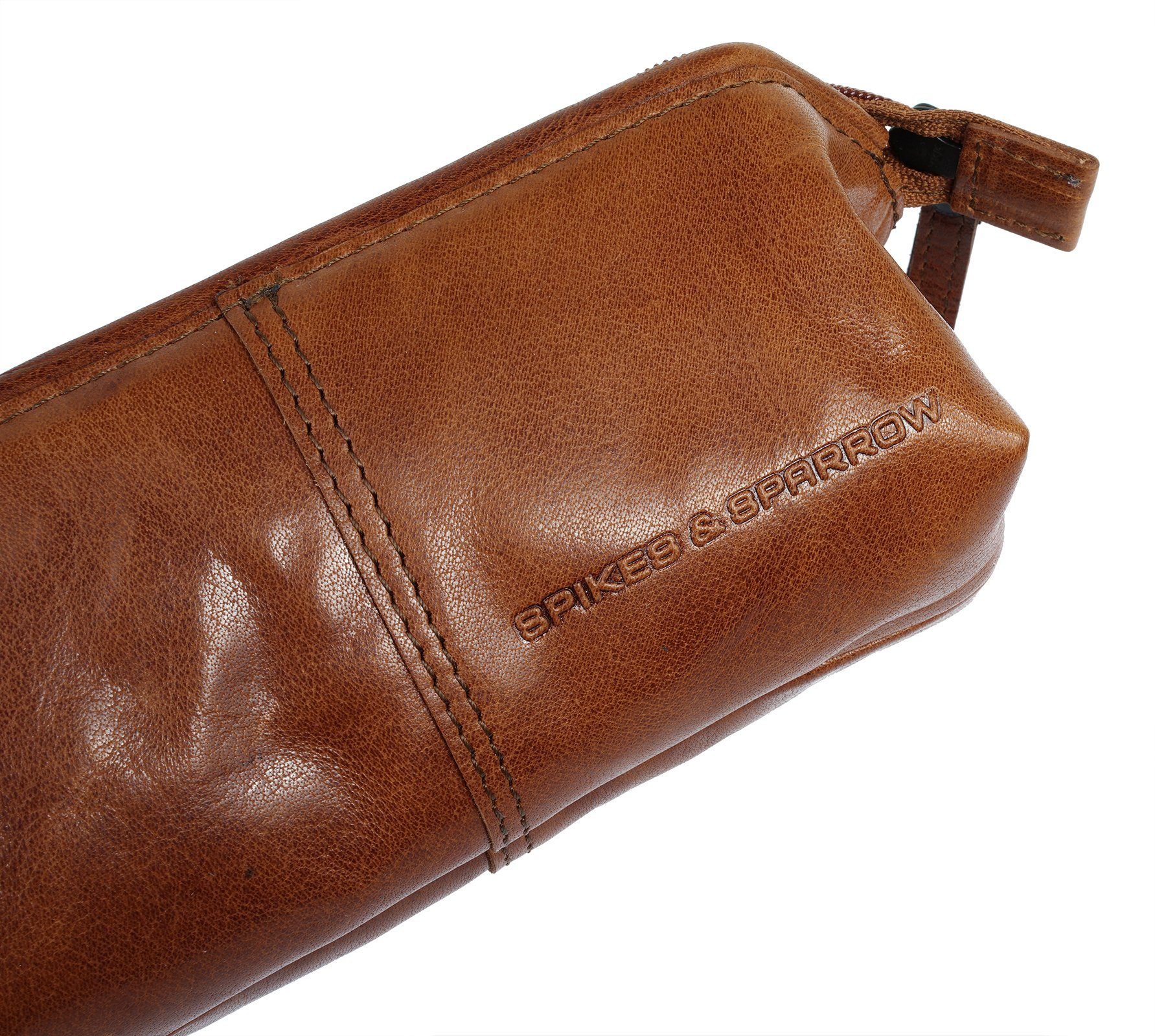 & Sparrow Leder Brustbeutel cognac Spikes echt PENCASE,