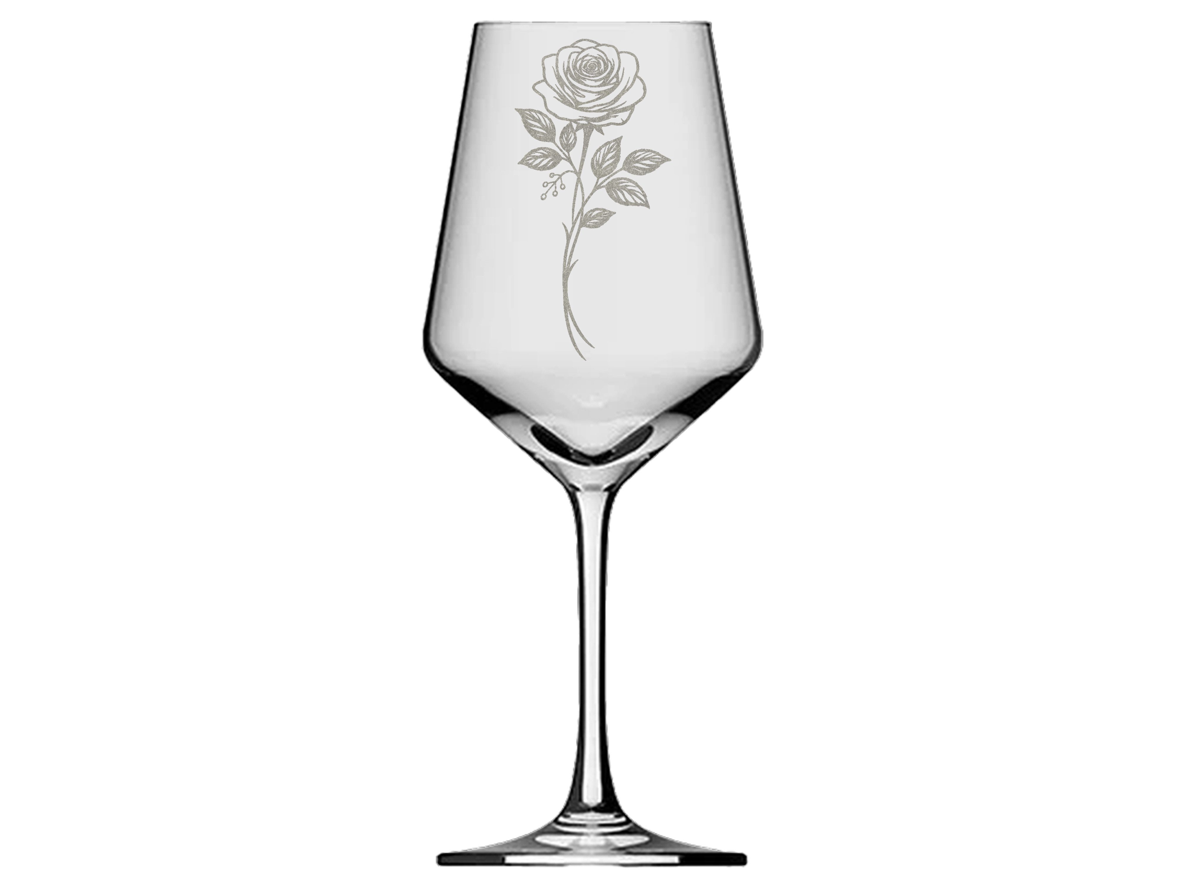 Valhalla Weinglas Gravur Rose 350ml spülmaschinenfest, 1-tlg., Glas, Atemberaubende Darstellung