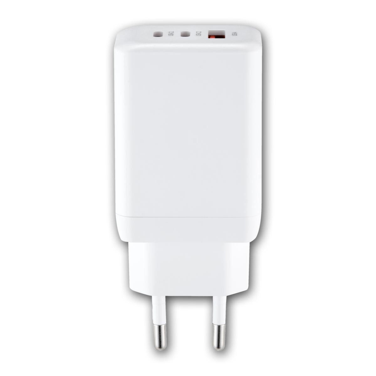 McPower USB-Schnellladegerät 65W, USB-A & 2xUSB-C PD, weiß USB-Ladegerät