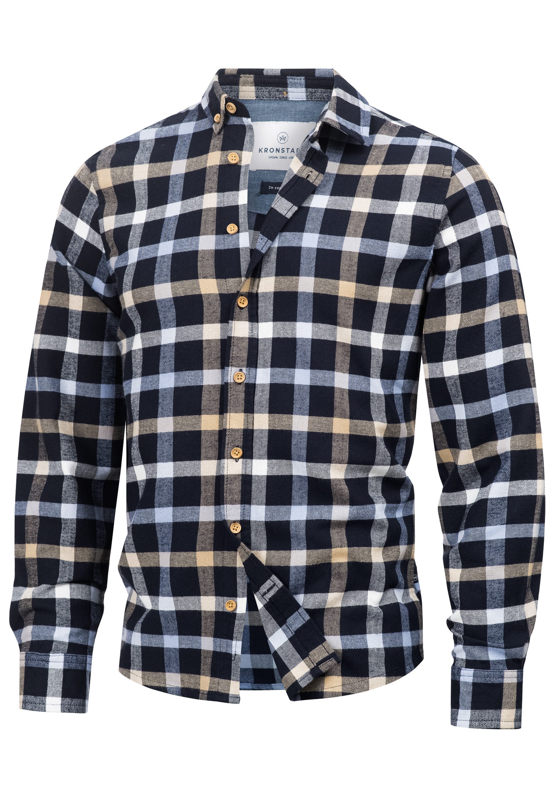 Kronstadt Langarmhemd Herren KSDean Check Herrenhemd Langarm Carohemd mit B günstig online kaufen