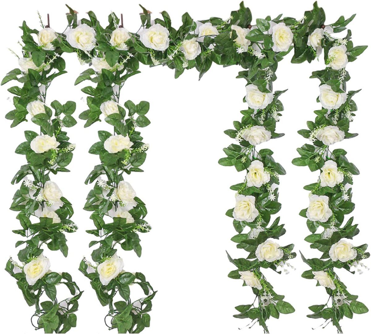 Kunstranke 4 x 2,2m Künstliche Rosen Blumengirlande Garten, CTGtree