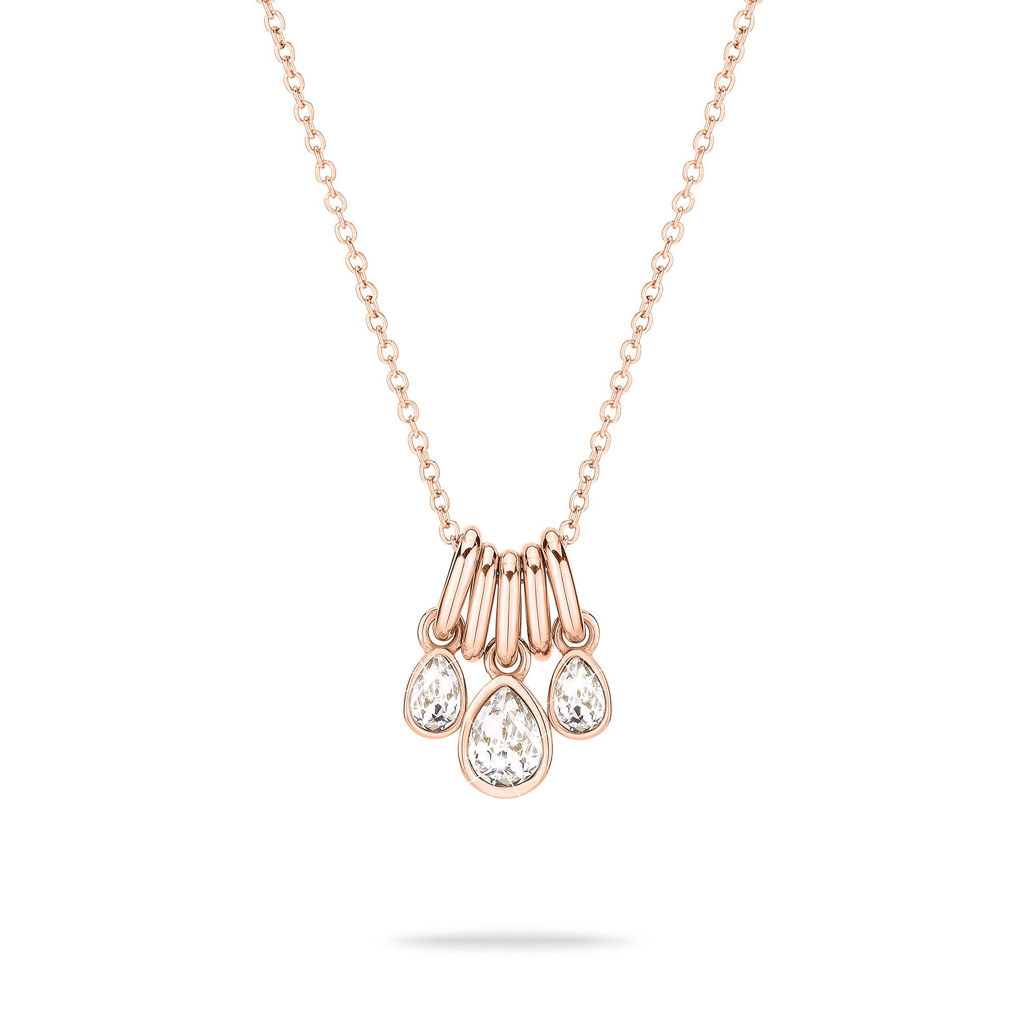 Echtzeit Kette mit Anhänger Schmuck Geschenk Edelstahl Halskette Like Diamonds Tropfen, mit Glasstein