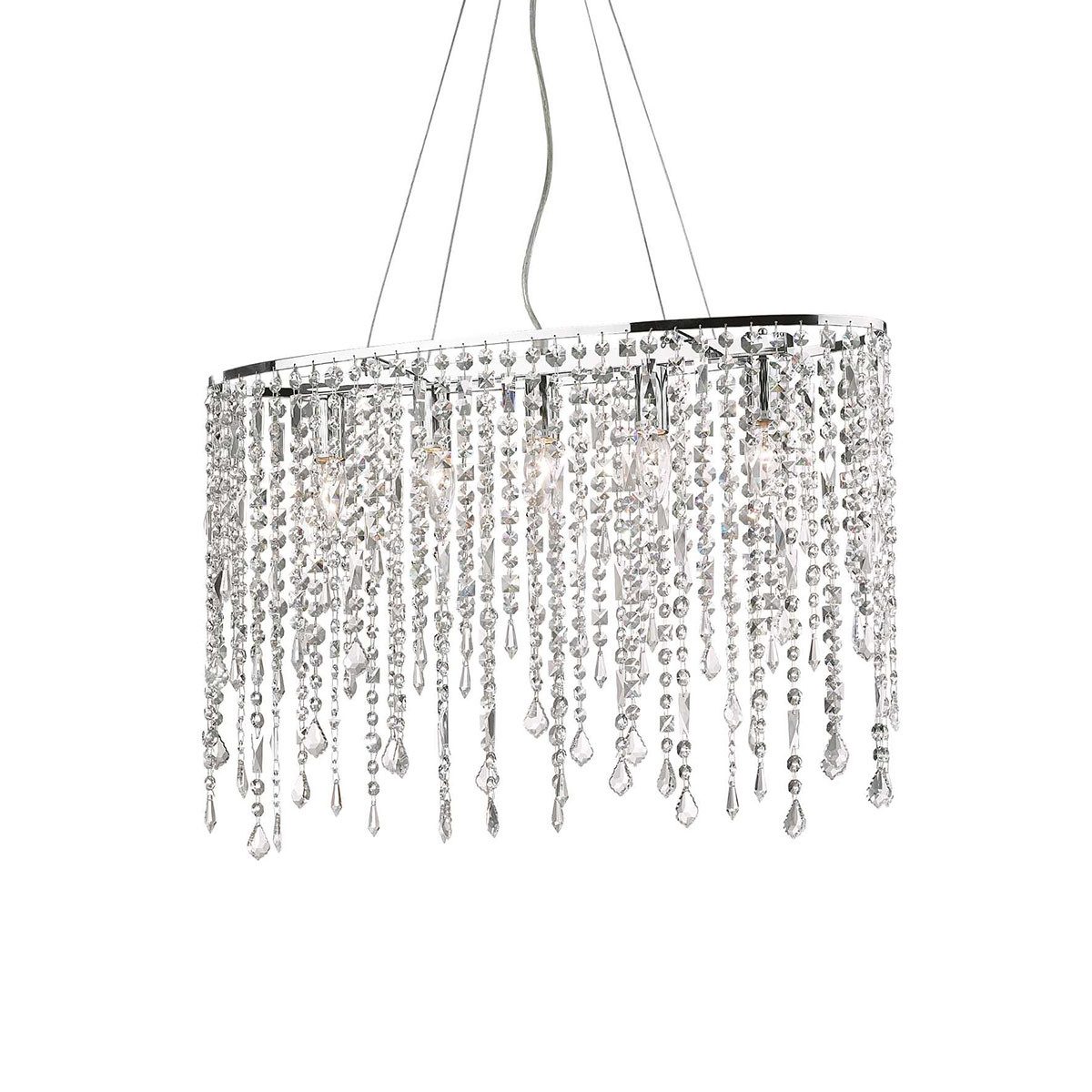 Ideal Lux Люстры Rain SP5 Pendelleuchte Chrom Kristallglas, L: 65,5 cm, LED wechselbar, Hängeleuchte