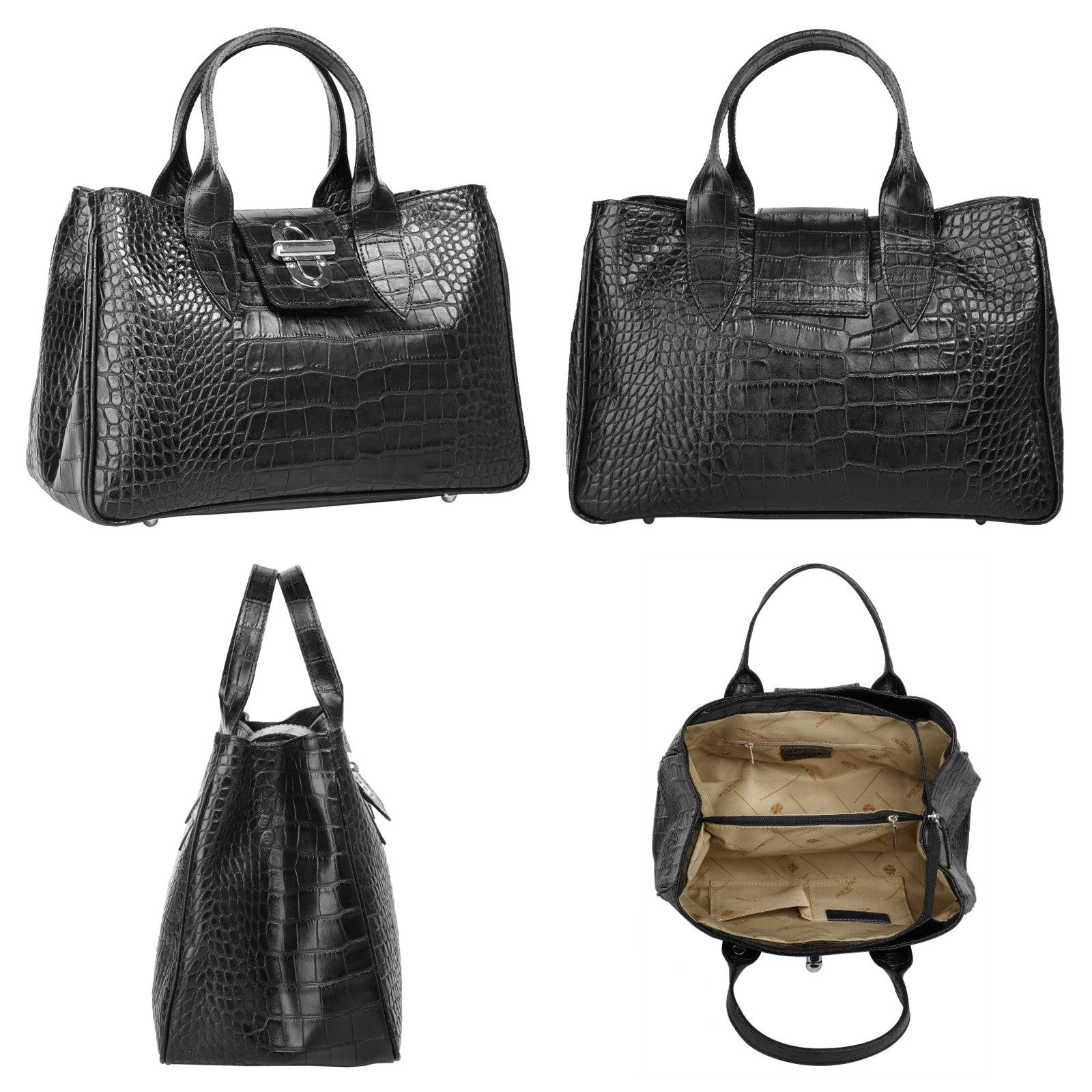 Cluty Henkeltasche, echt Leder, Made in Italy günstig online kaufen