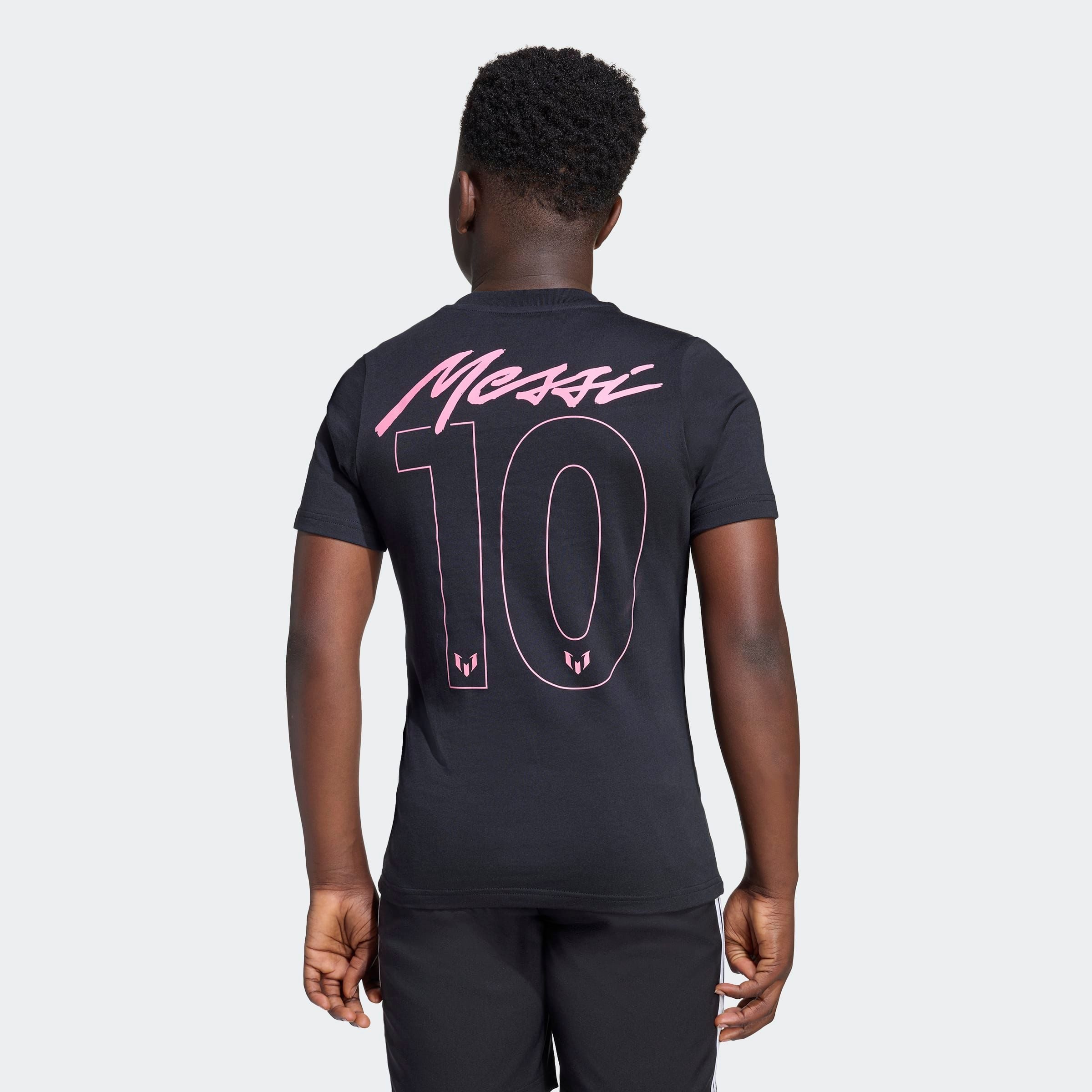 adidas Performance Trainingsshirt MIT GRAFIK FÜR KINDER MIT MESSI-NAMESZUG UND SPIELERUMMER sportlicher Stil, mit Name und Nummer auf dem Rücken, aus Baumwolle – Bild 4 von 5