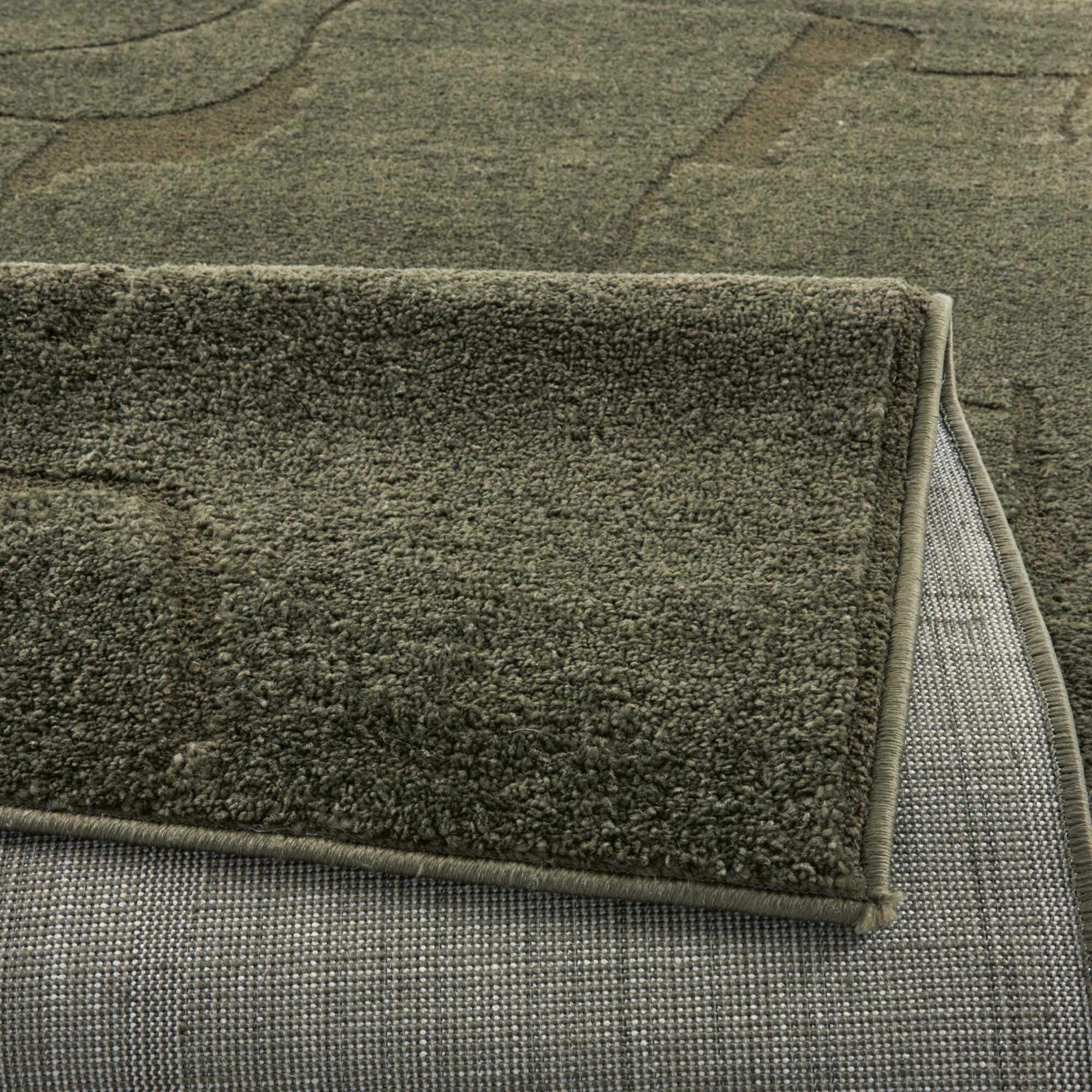 TaraCarpet Teppich Tara Carpet Avalon uni Hoch-Tief-Struktur, rechteckig, Höhe: 13 mm, Wohnzimmer, Schlafzimmer, Esszimmer, Jugendzimmer grün 080x150 – Bild 5 von 5