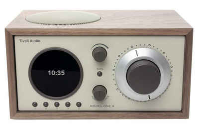 Tivoli Audio Model ONE+ Walnuss/beige Digitalradio (DAB) (Digitalradio (DAB),FM-Tuner, Wecker,Display mit Uhranzeige, Digitalradio DAB+ und FM-Tuner, Bluetooth-Empfänger, Fernbedienung)